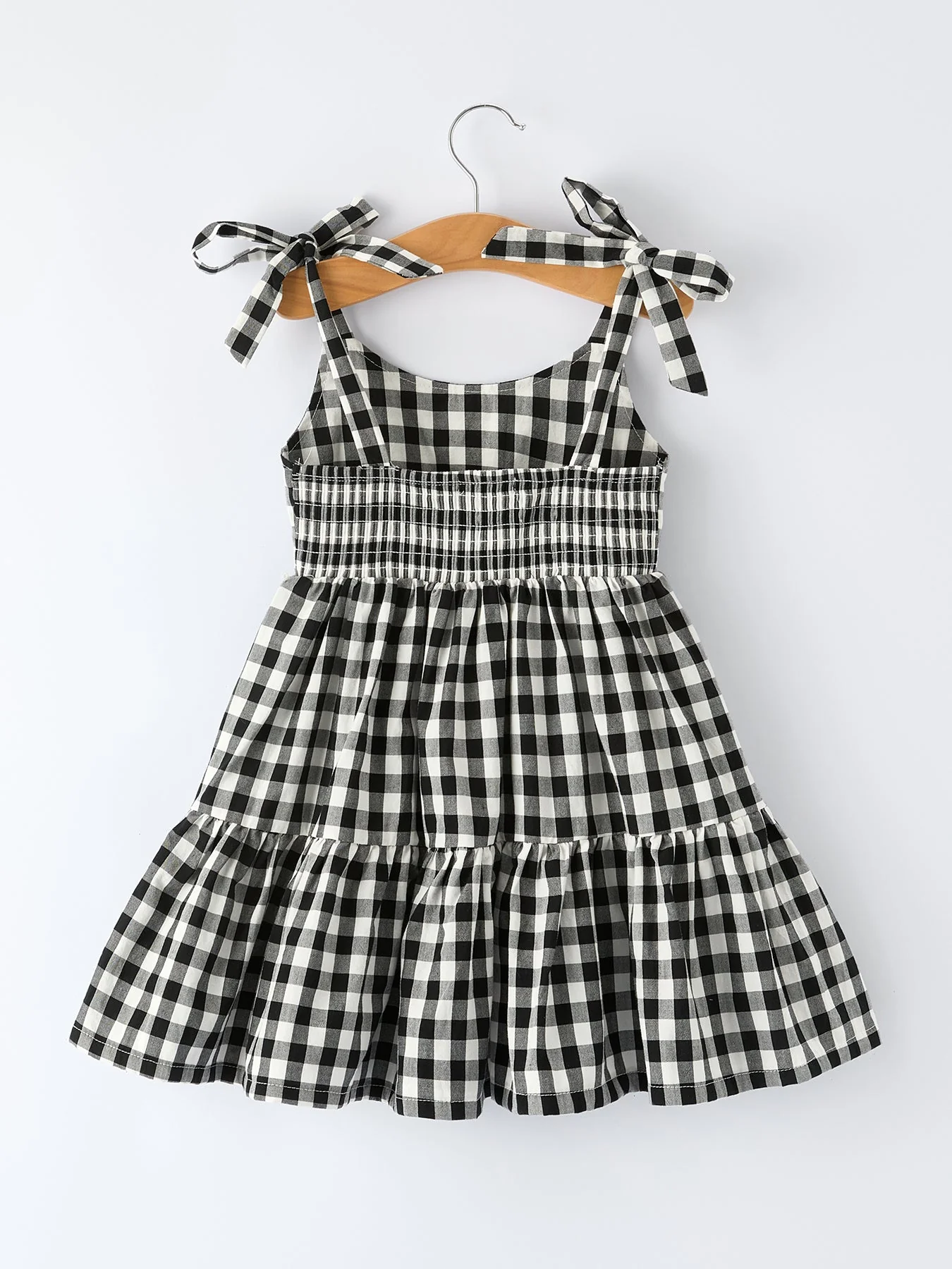 Mommy & Me Plaid Girl Smocked Ruffle Dress - Image 5