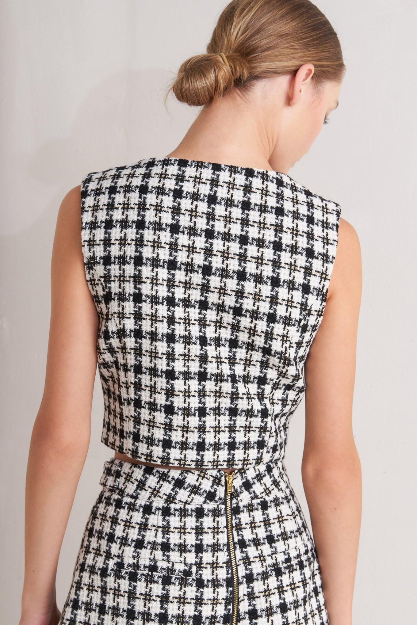 Mona Check Tweed Vest - Image 4