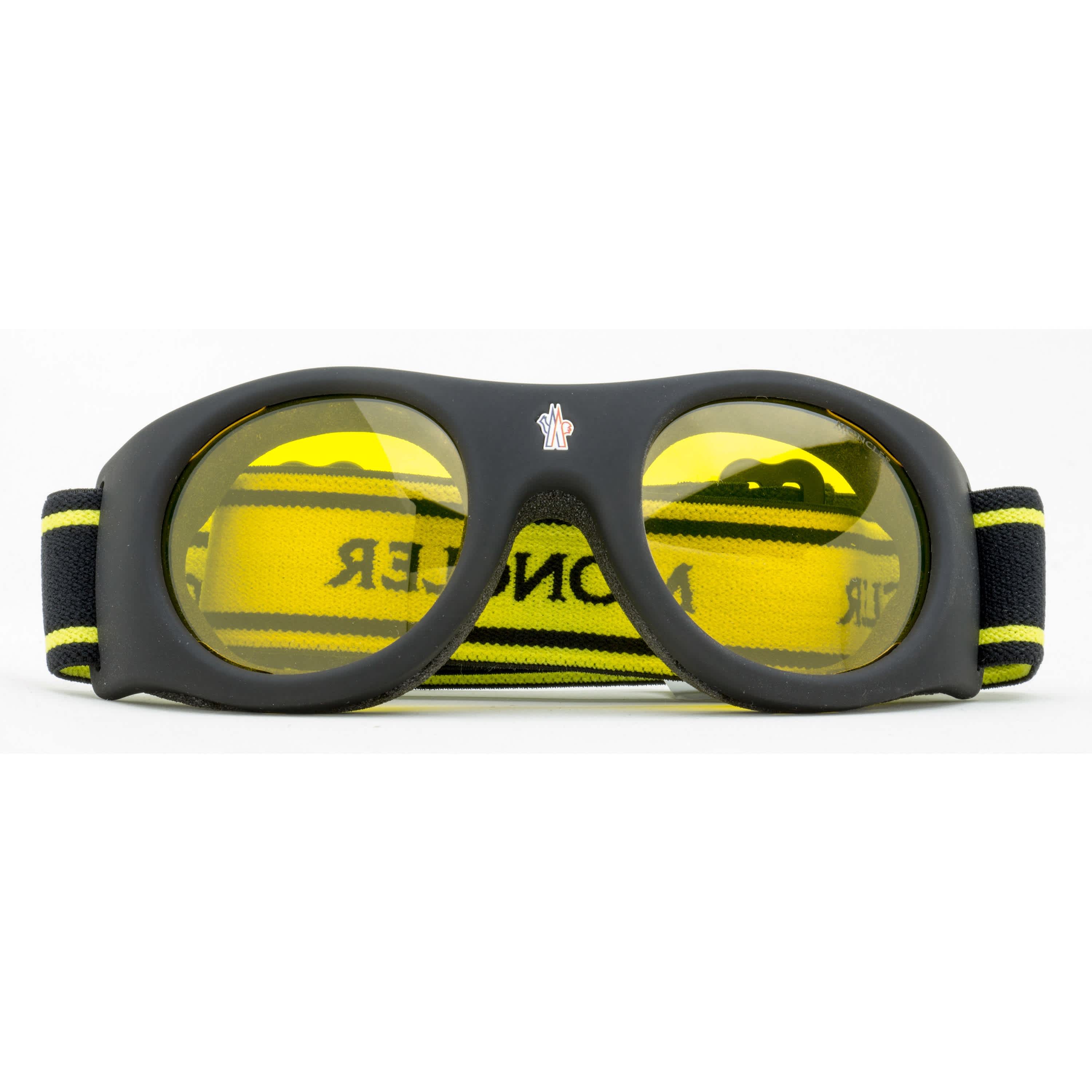 Moncler Logo Band Ski Goggles ML0051 02E Matte Black/yellow - Image 2