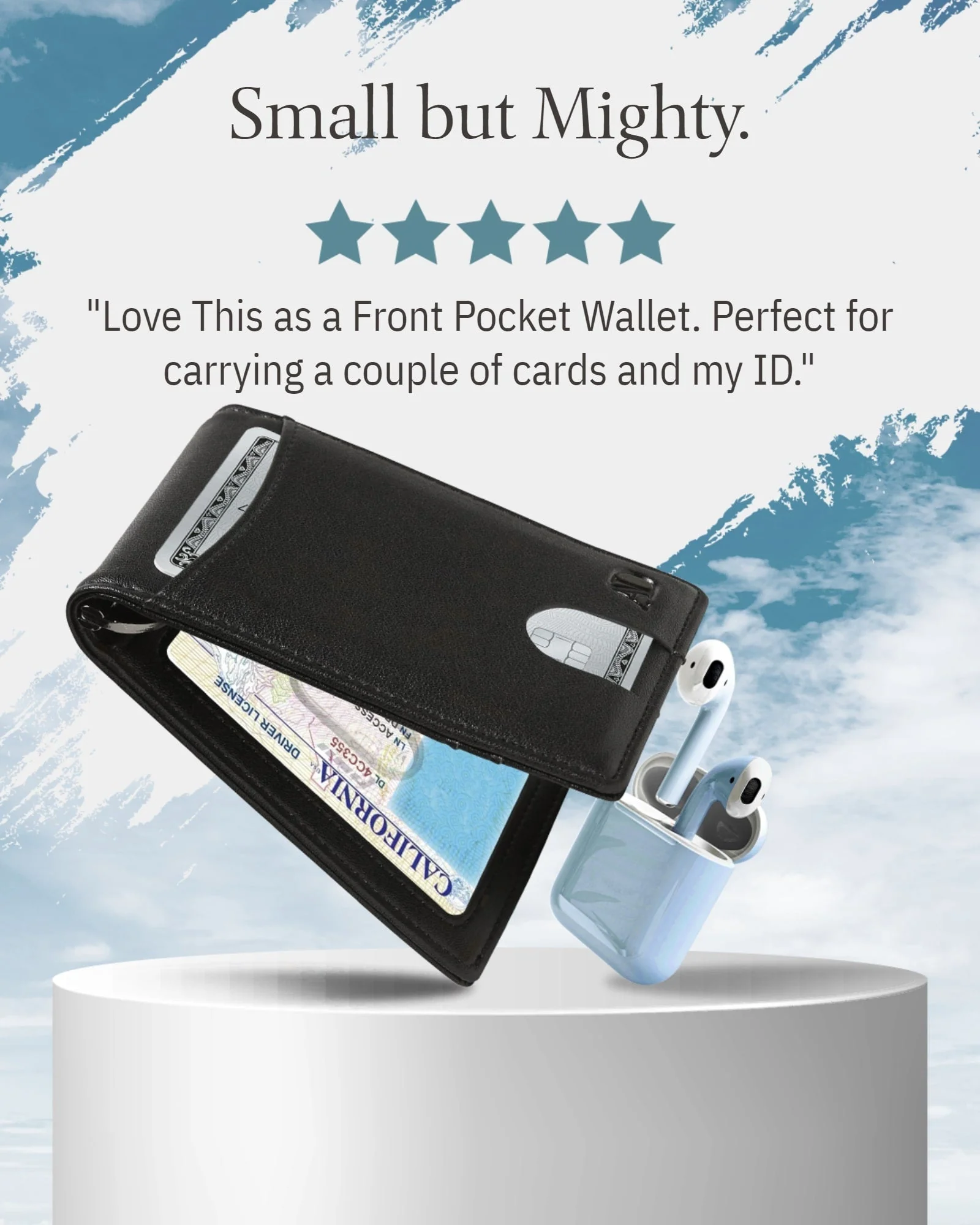 Money Clip Bifold Wallet W/ Pull Strap - Image 6