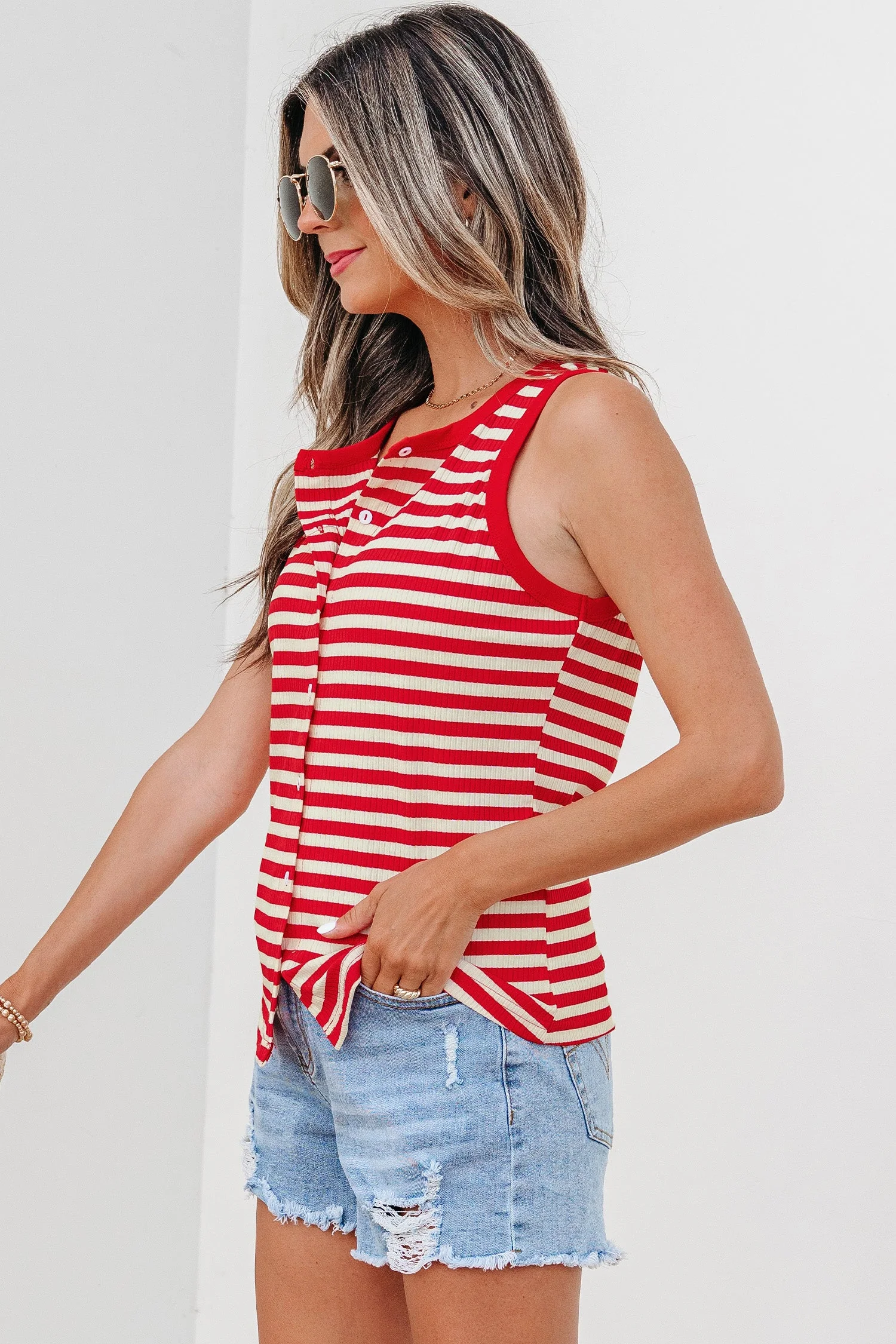 Threaded Pear Monica Ribbed Knit Tank Top - Image 4