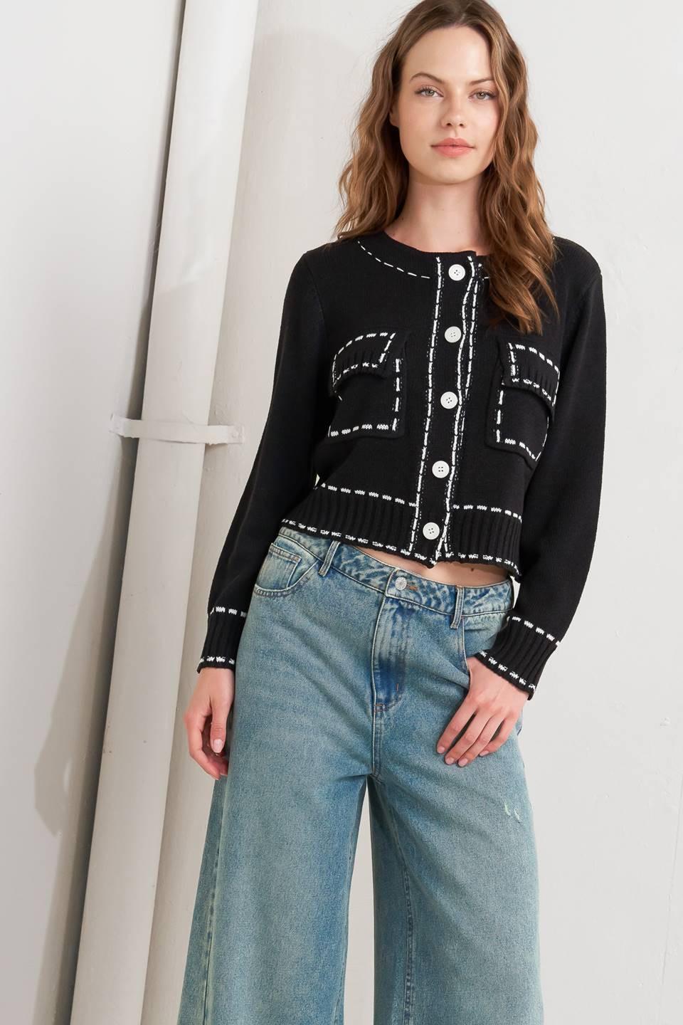 Mono Frame Sweater Knit Top - Image 4