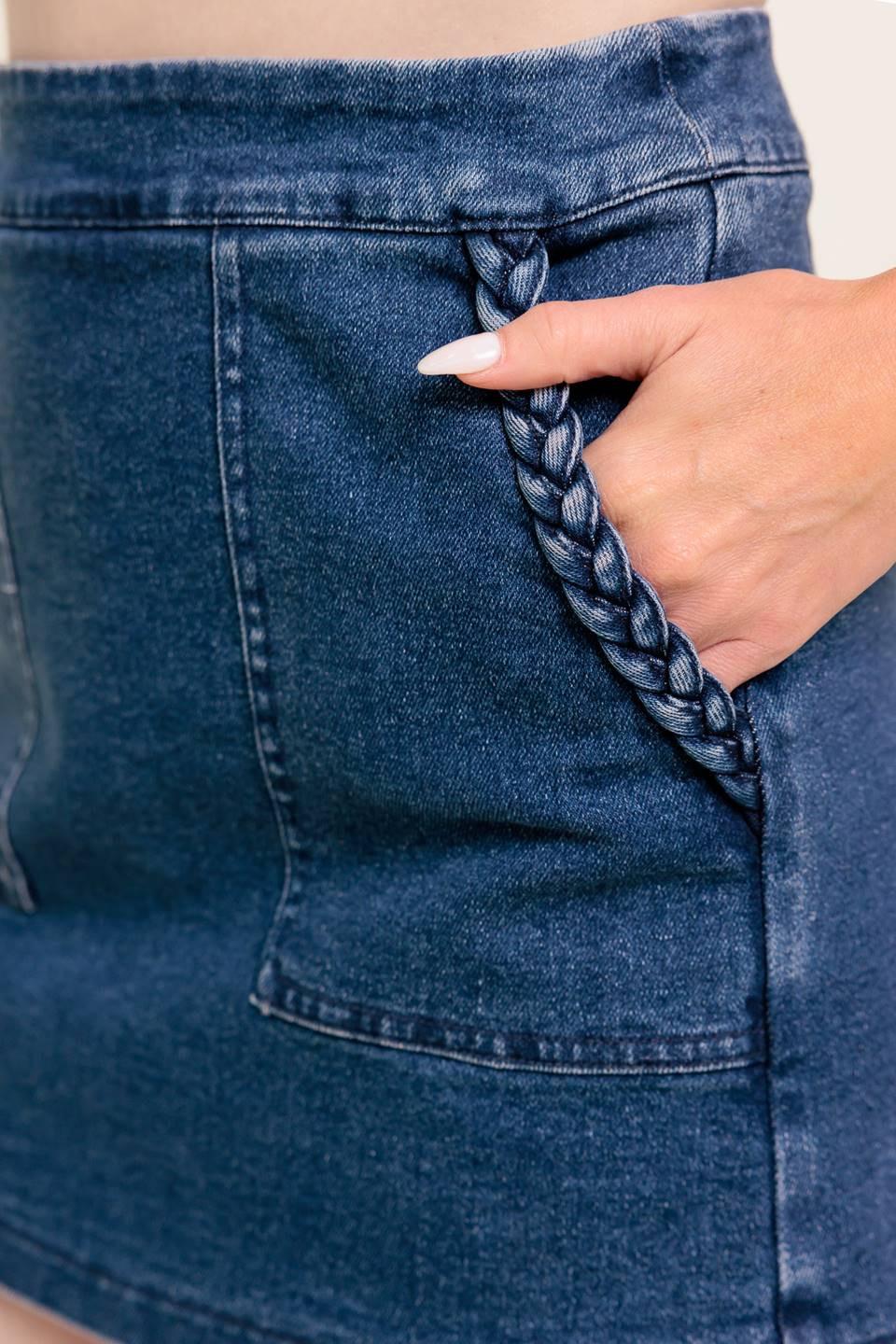 Moonlight Embrace  Medium Indigo Denim Skort - Image 2