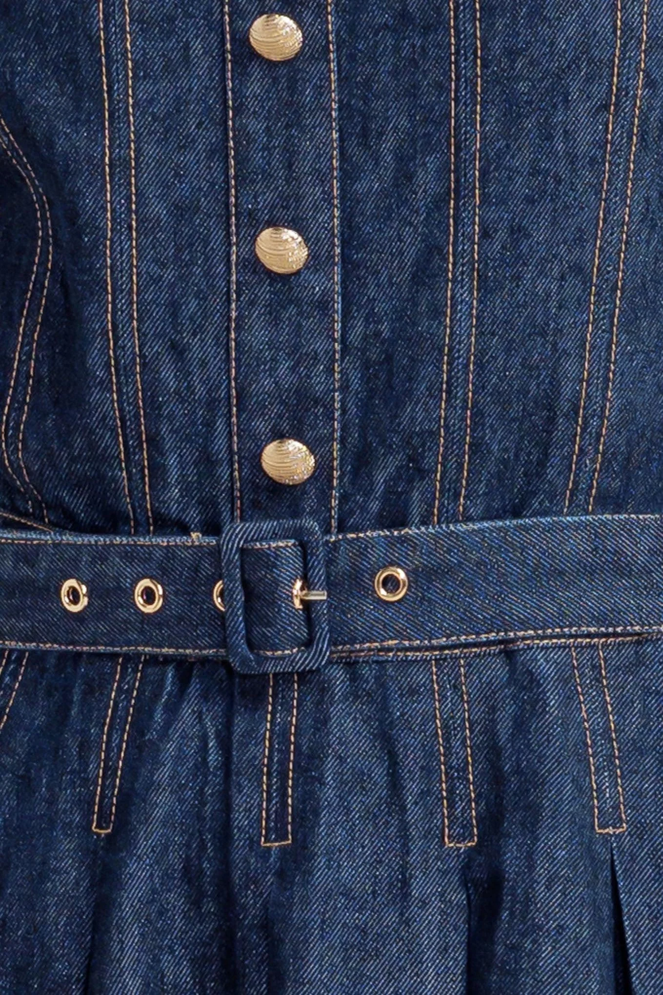 Moonlight Serenade Denim Midi Dress - Image 9