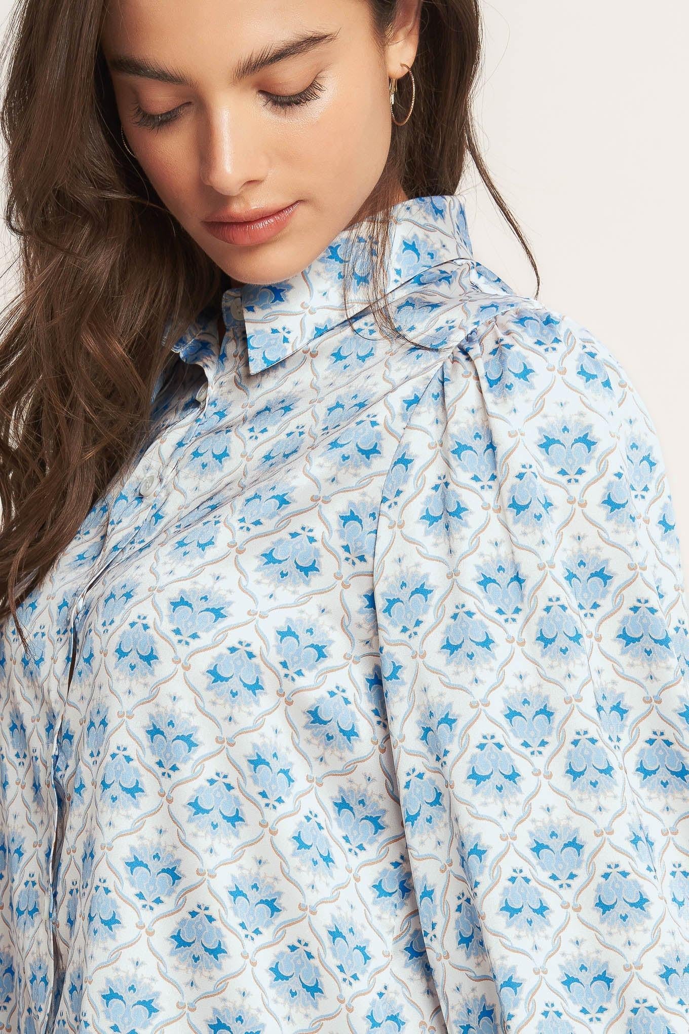 Moroccan Muse Blue Woven Top - Image 4