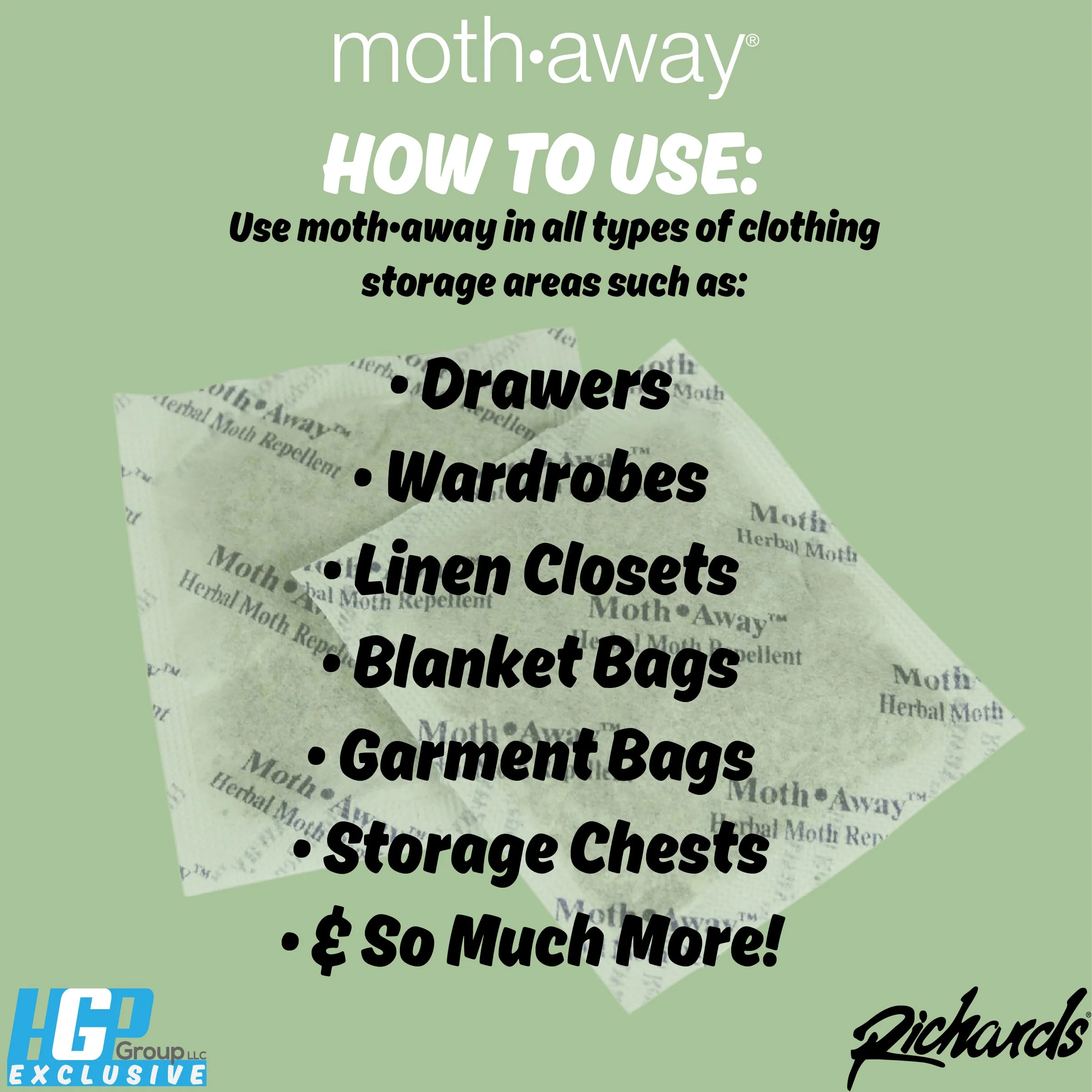 Moth Away All Natural Herbal Moth Repellent - Non Toxic - Standard Sachets - Image 3