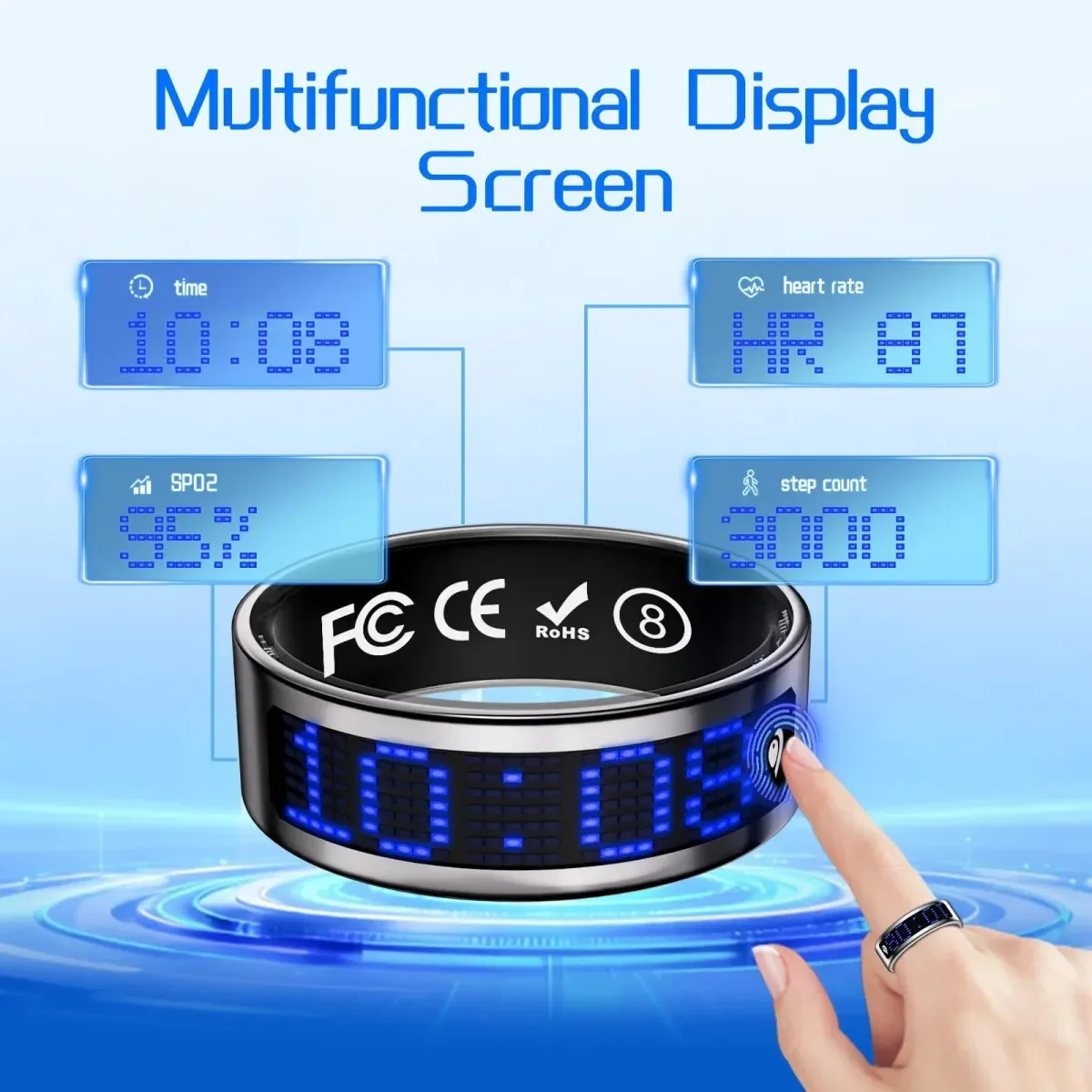 Multi-Function Fitness Tracker Ring - Image 2