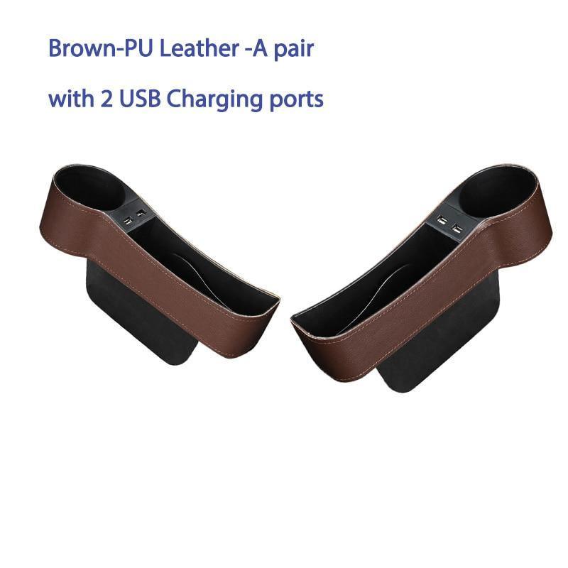 Multifunctional Car Seat Gap Storage Box Cup PU Leather Pocket Catcher Organizer Phone Bottle Cups Holder Car Accessories - Image 12