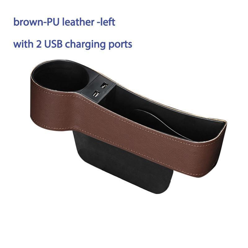 Multifunctional Car Seat Gap Storage Box Cup PU Leather Pocket Catcher Organizer Phone Bottle Cups Holder Car Accessories - Image 23
