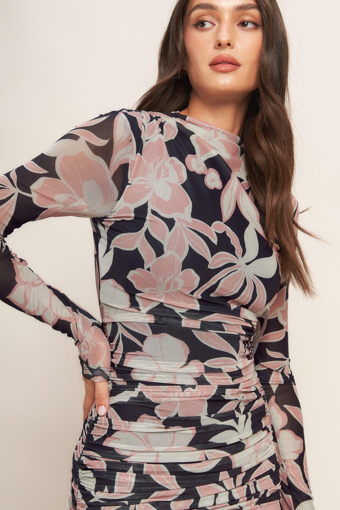 Muted Romance Power Mesh Midi Dress - Image 2