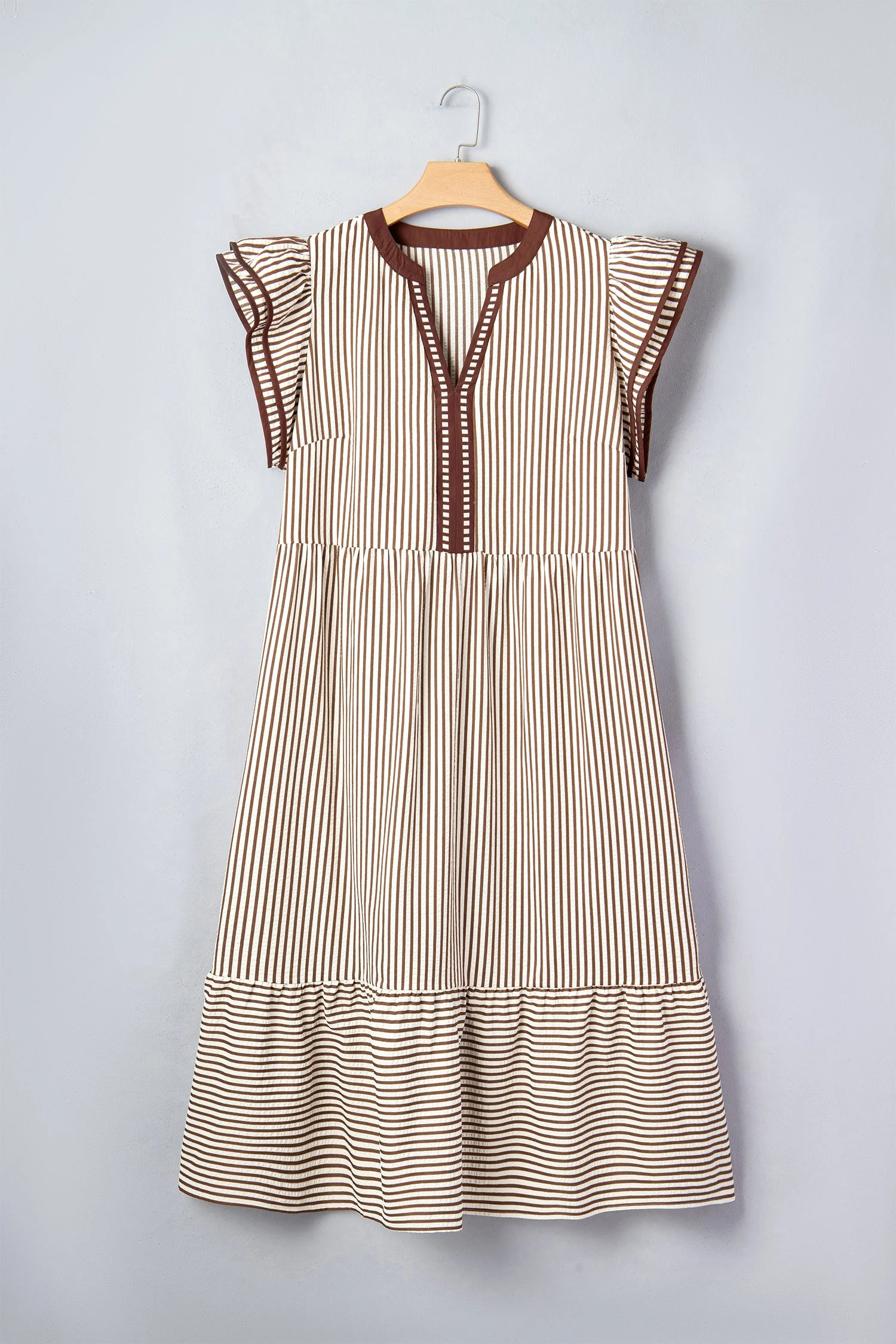 Threaded Pear Nadia Flutter Sleeve Maxi Plus Dress - Image 9