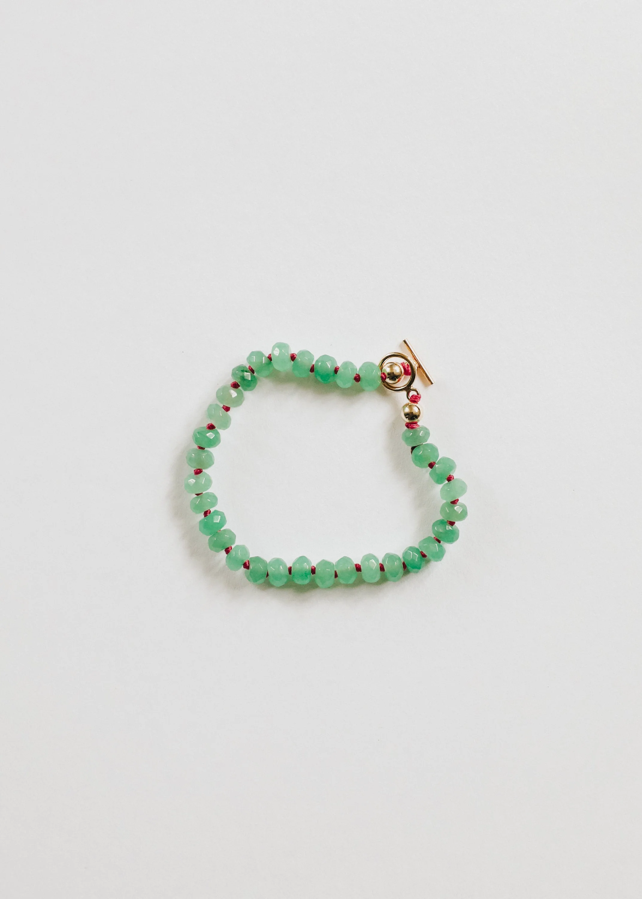 Natural Aventurine + 14k Gold Filled Toggle || Gemstone Bracelet or Anklet - Image 2