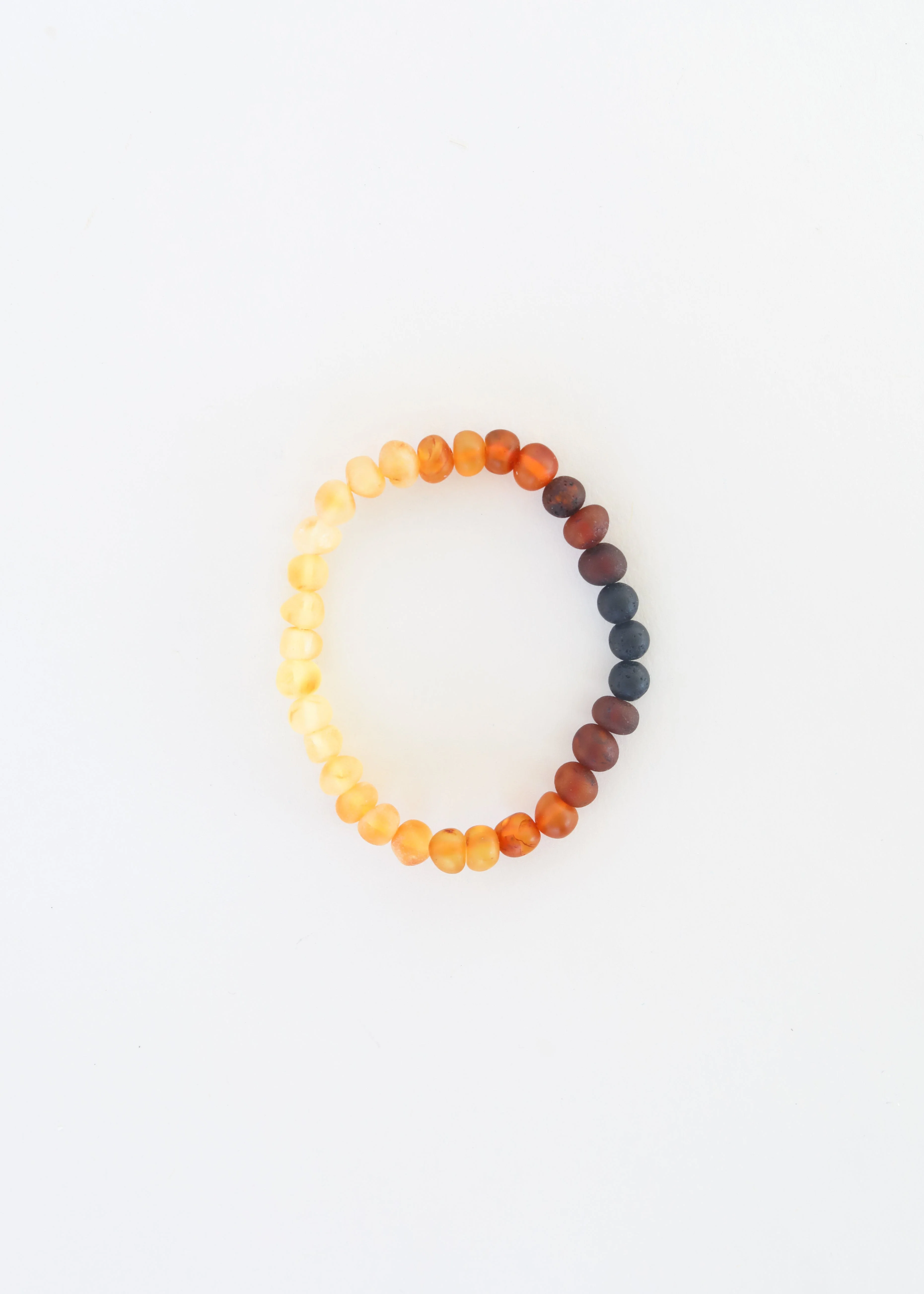 Natural Turquoise + Ombre + Raw Amber with Rose Quartz || Adult Bracelet Set - Image 3