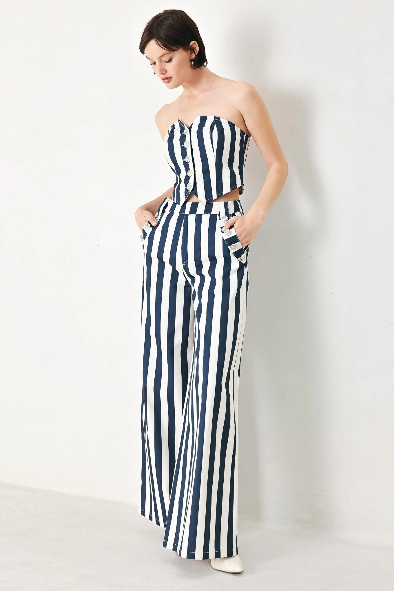 Navy Blossom Woven Pants - Image 4