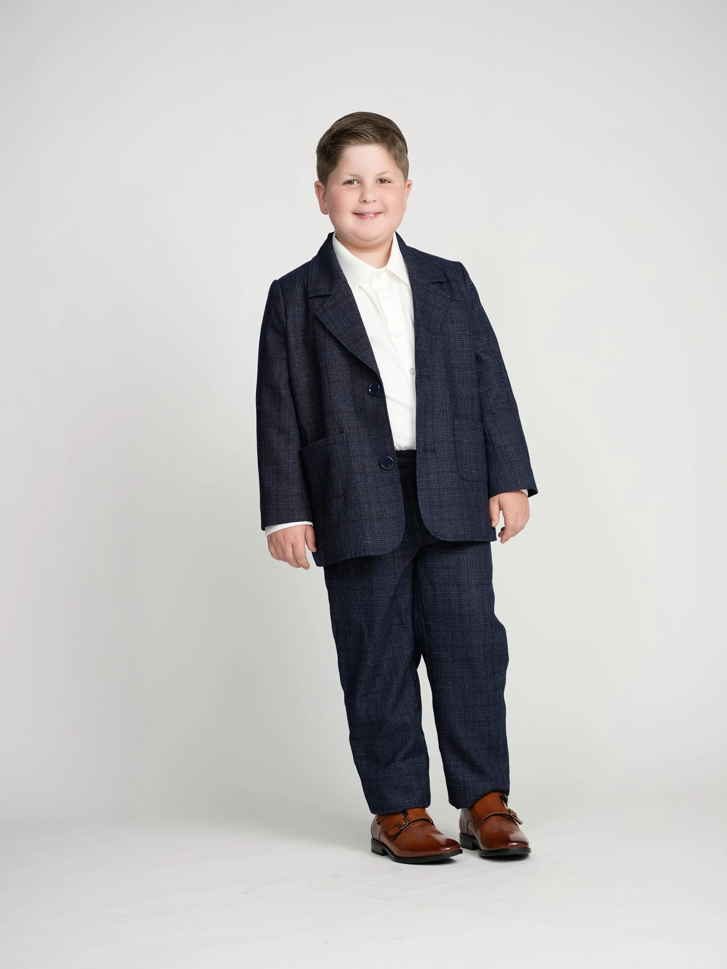 Navy Glen Plaid Dress Blazer - Image 3