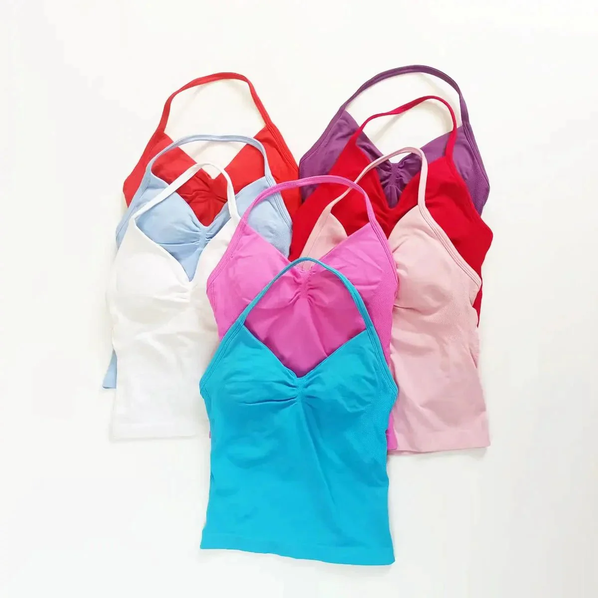 NCLAGEN Impact Longline Strappy Top Sports Yoga Vest Women's Fitness Tank Top Gym Beautiful Open Back Bra Running Workout Halter - Image 3