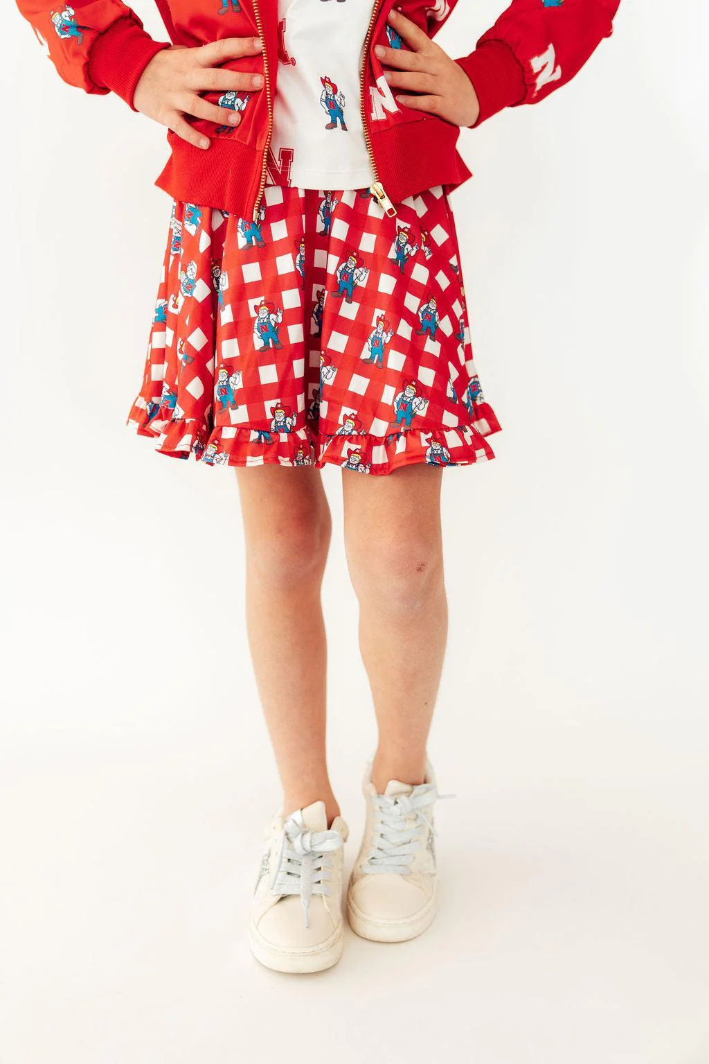 Nebraska Plaid Herbie Husker Twirl Skort - Image 5