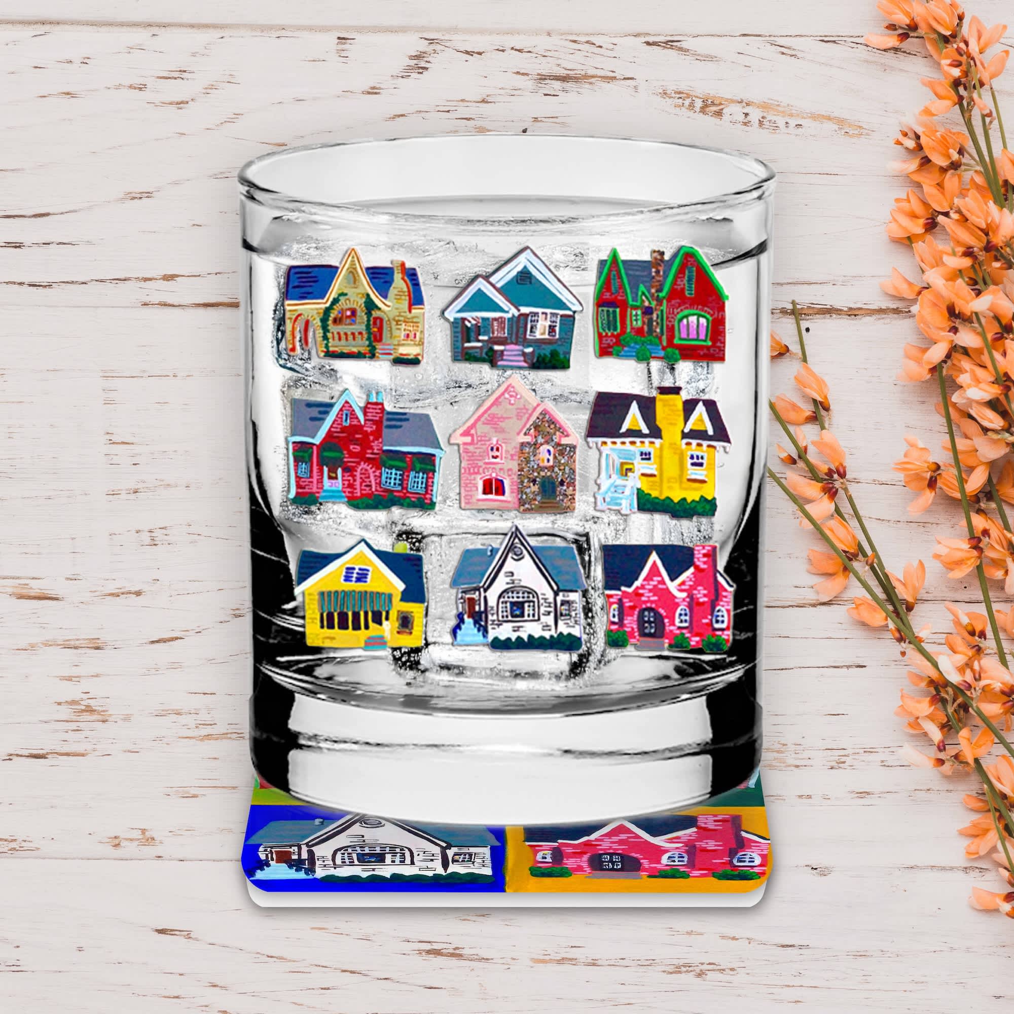 Neighborhood Stroll - 11 oz Sandalwood Fig Candle & Coaster Set - Image 3