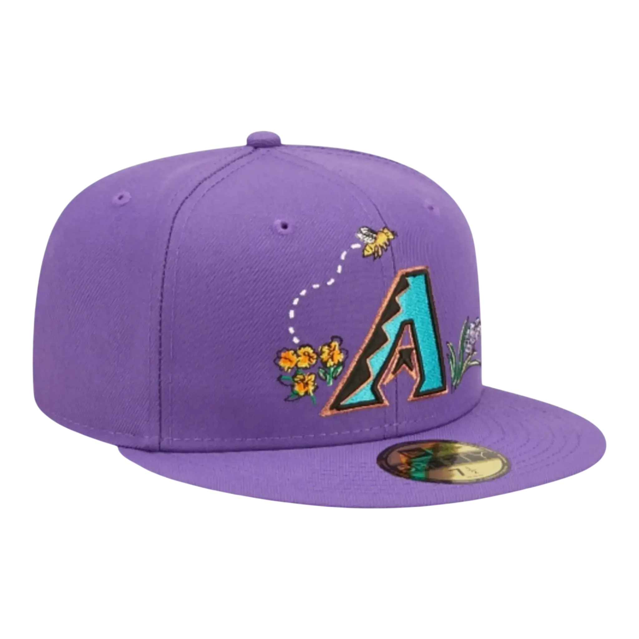 New Era Arizona Diamondbacks Watercolor Floral Men Fitted Hat Purple