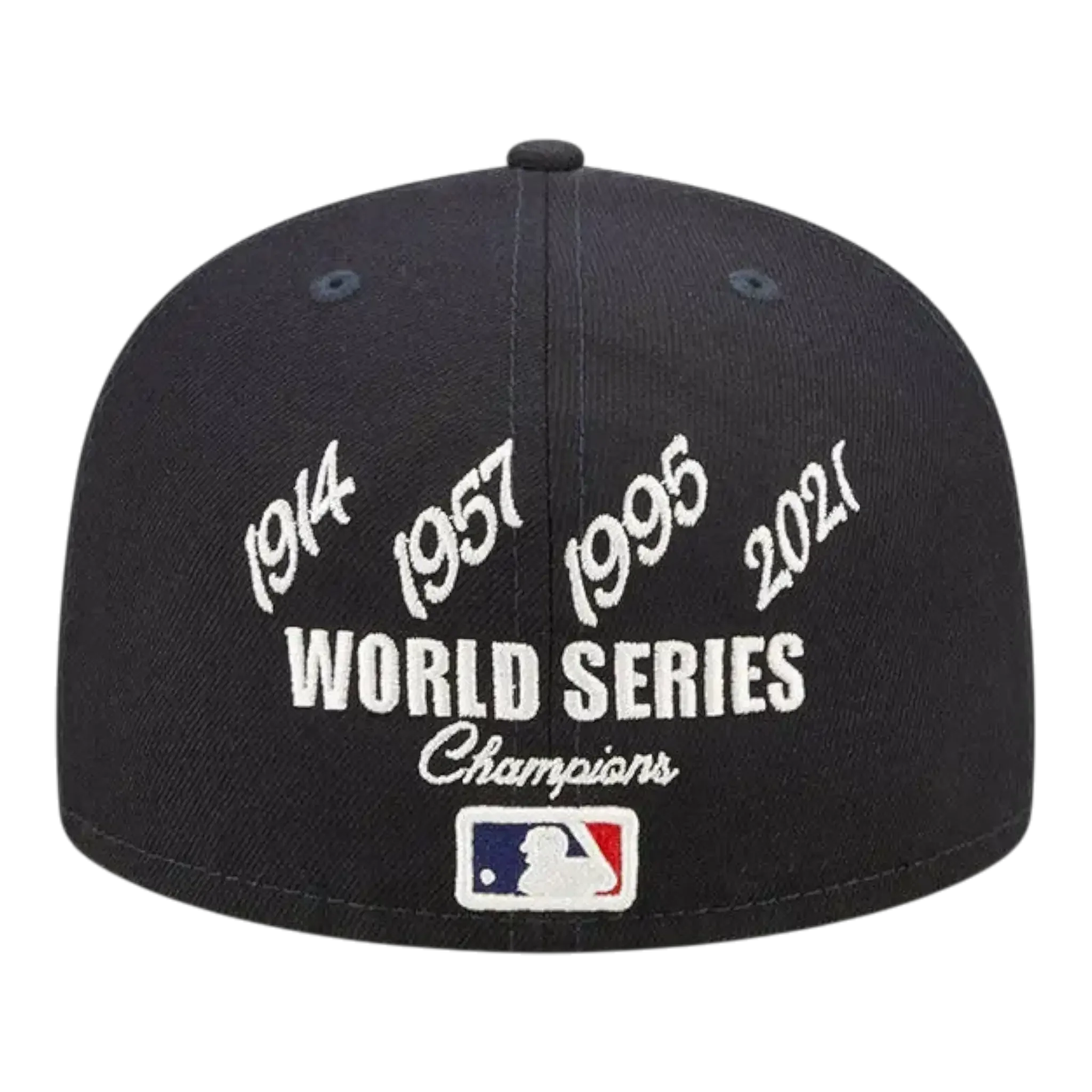 New Era Atlanta Braves Crown Champs WS Men Fitted Hat Navy - Image 2