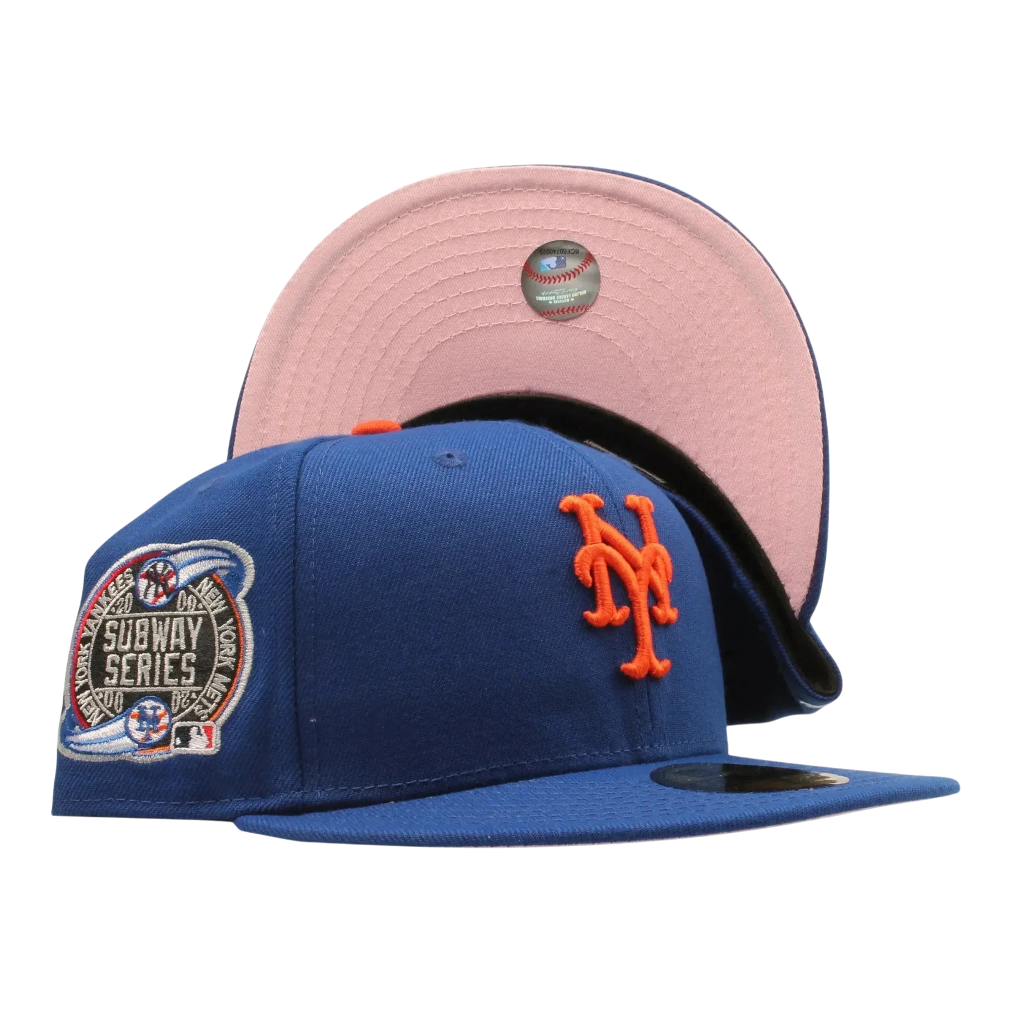 New Era x NYCMode 59Fifty MLB New York Mets 2000 Subway Series Fitted W/ Pink Undervisor - Image 6