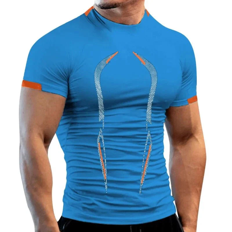 New Summer Gym Breathable T Shirt Men Quick Drying Jogging TShirt Men Training Tees Fitness Tops Running T-shirt - Image 21