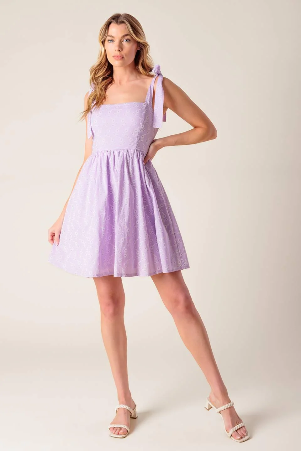 Night to Remember Lavender Woven Mini Dress - Image 3