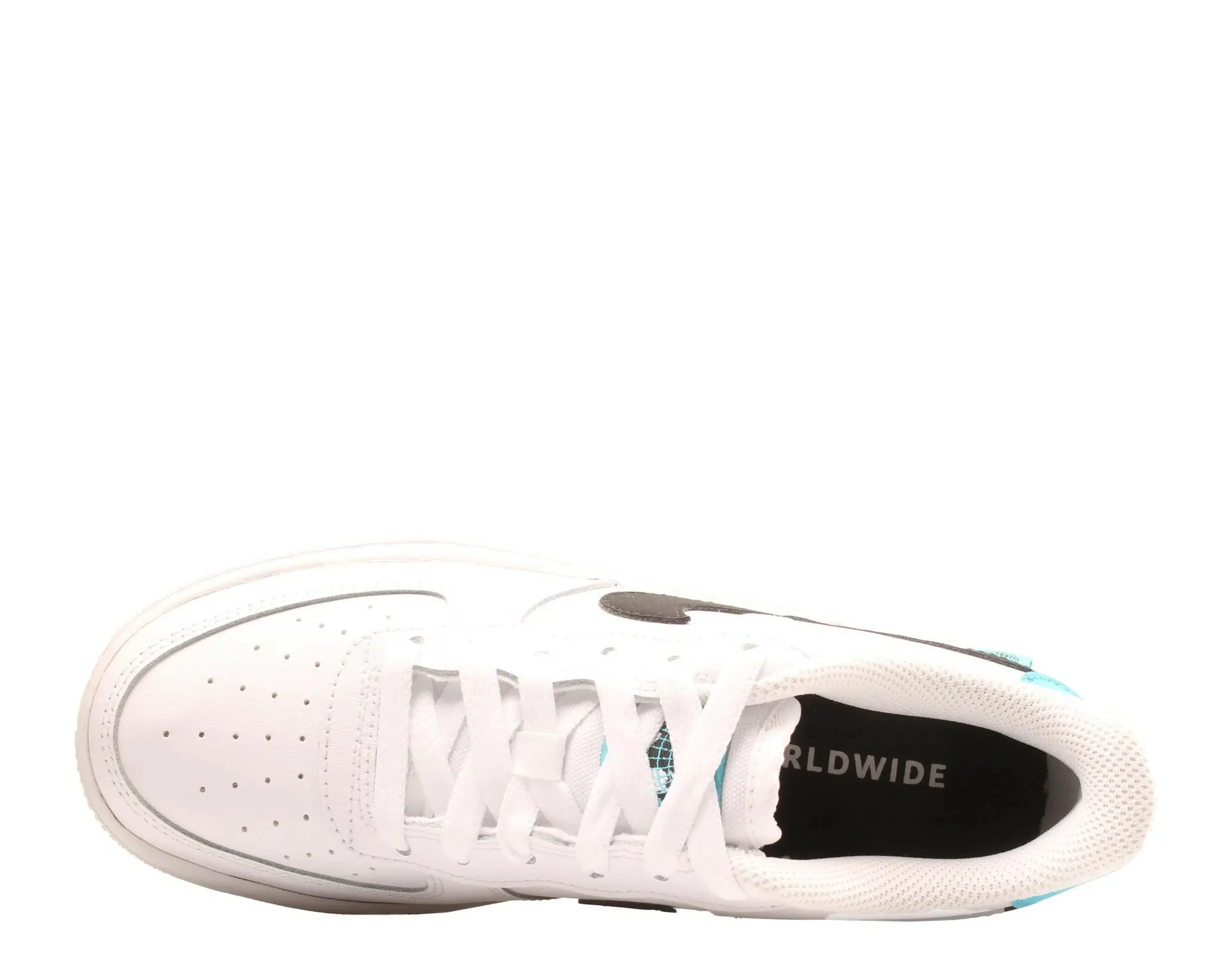 Nike Air Force 1 WW Big Kids Basketball Shoes White/Black-Blue Fury - Image 5