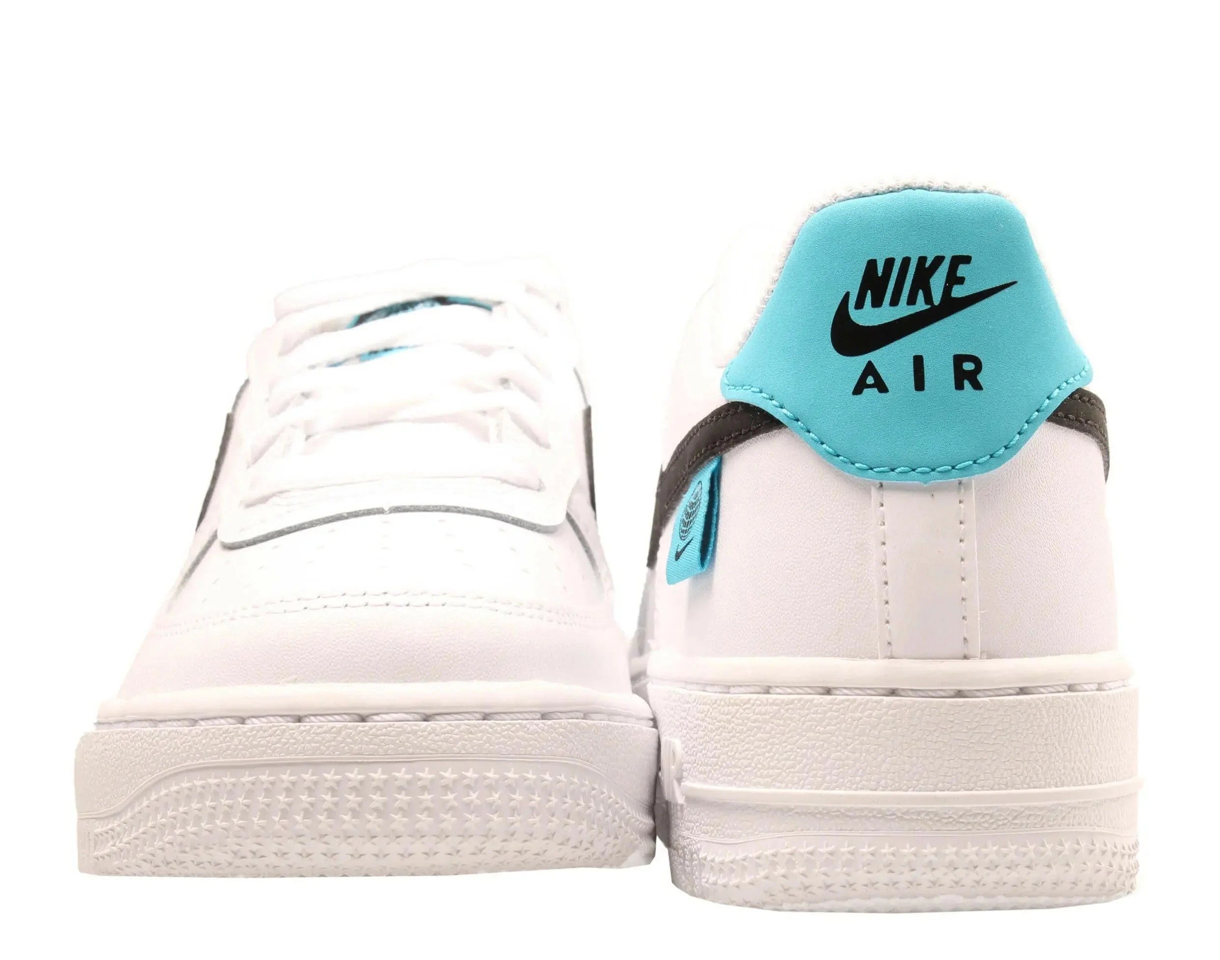 Nike Air Force 1 WW Big Kids Basketball Shoes White/Black-Blue Fury - Image 7