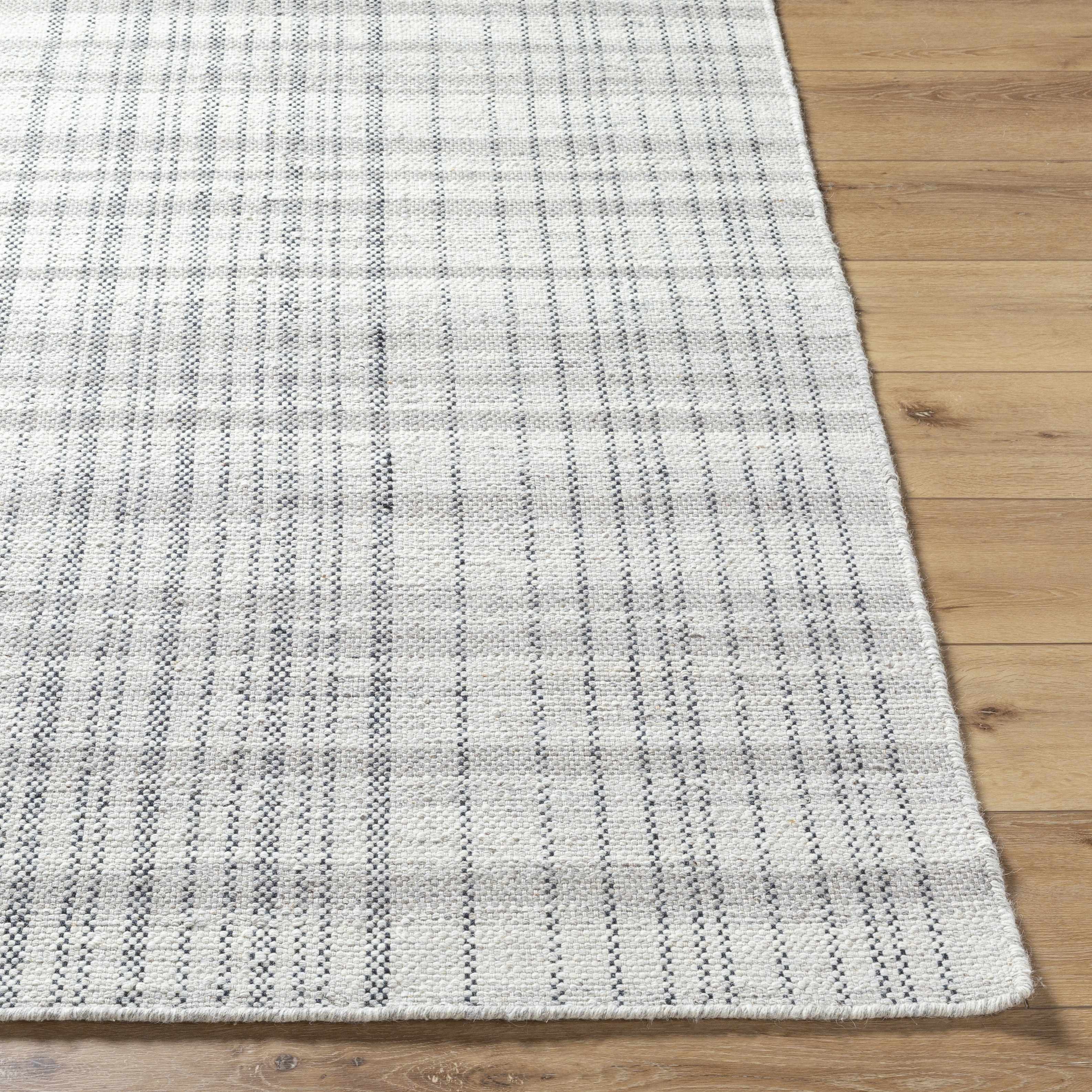 Nissa Blue Gray Checkered Area Rug - Image 4