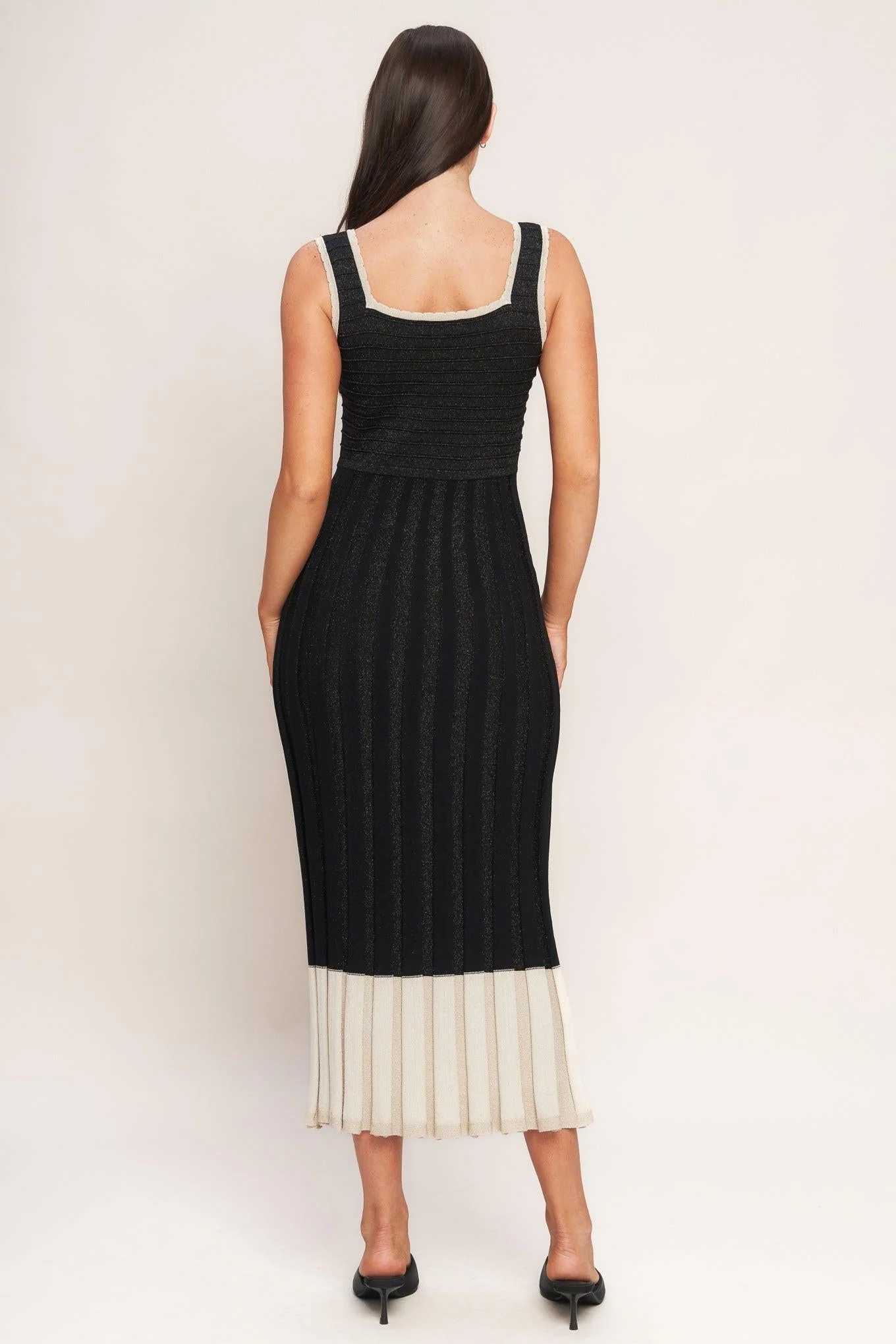 Noir Éclat Sweater Knit Midi Dress - Image 5
