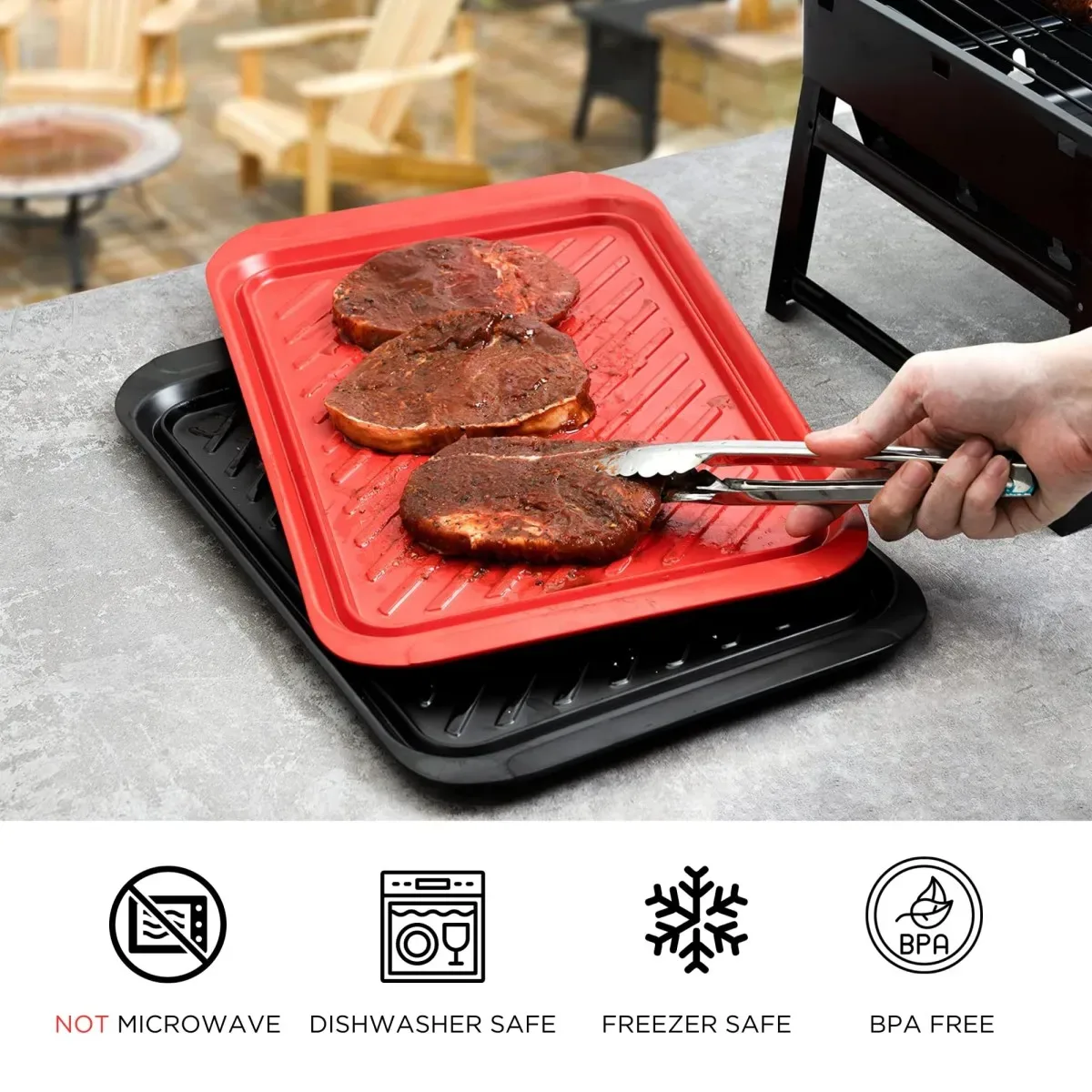 Non-Slip Plastic Serving Tray - Image 10