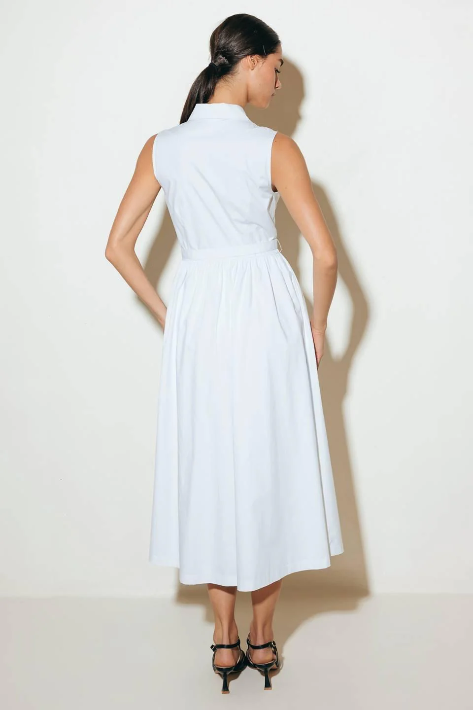 Nue Ease White Woven Mdi Dress - Image 7