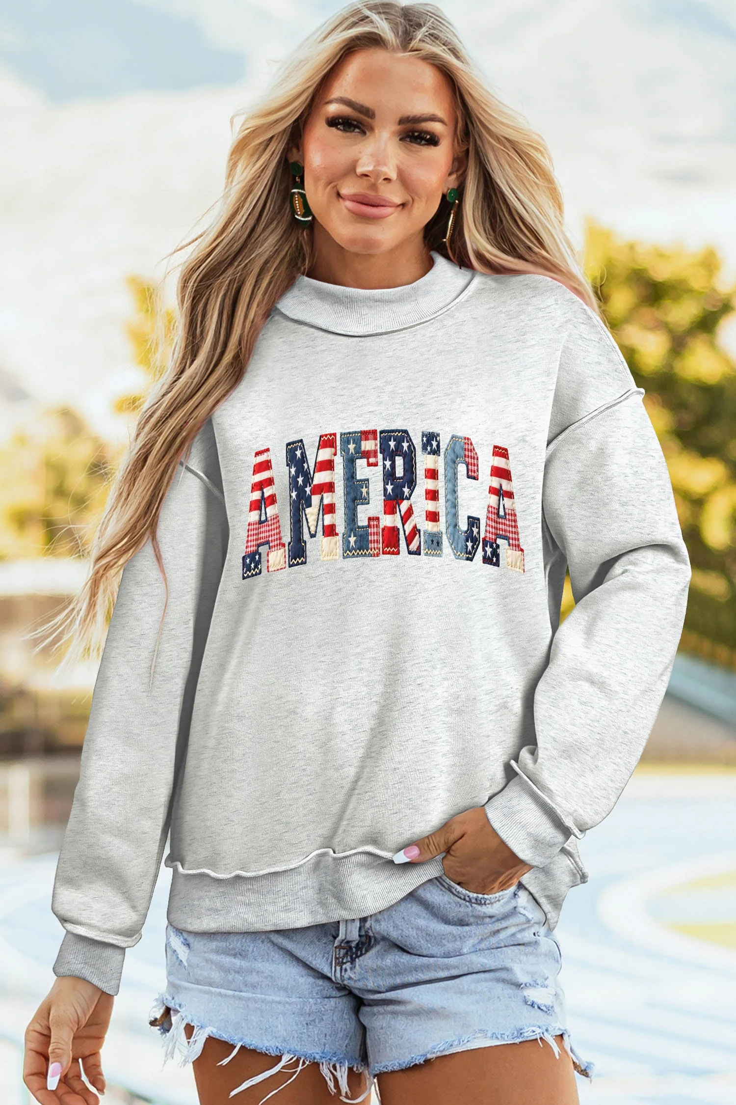 Threaded Pear Oakleigh Print Reversible Mock Sweatshirt - Image 3