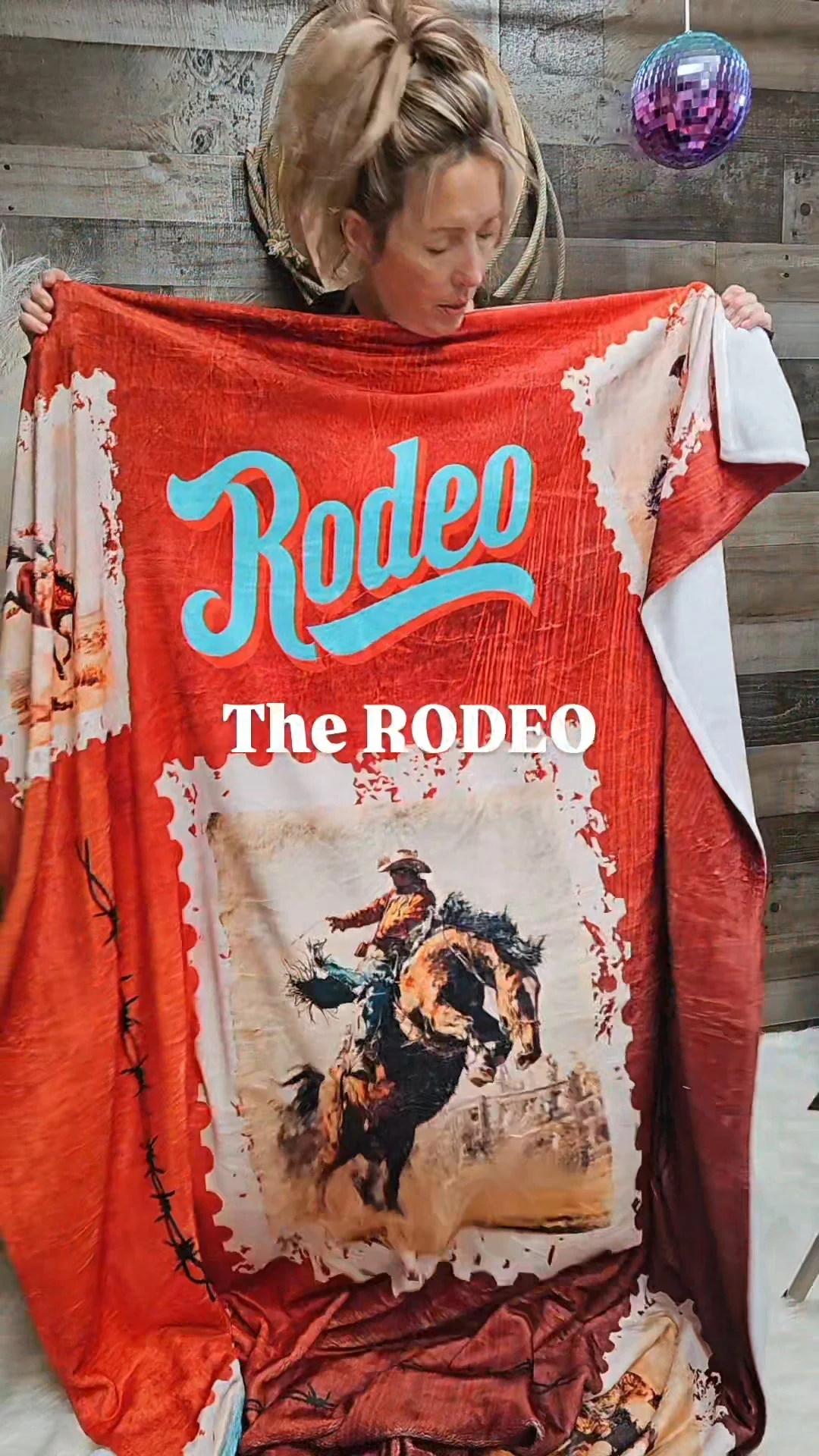 Old Rodeo Western Throw Blanket 60" x 80" Ultra Soft Made in America - Image 6
