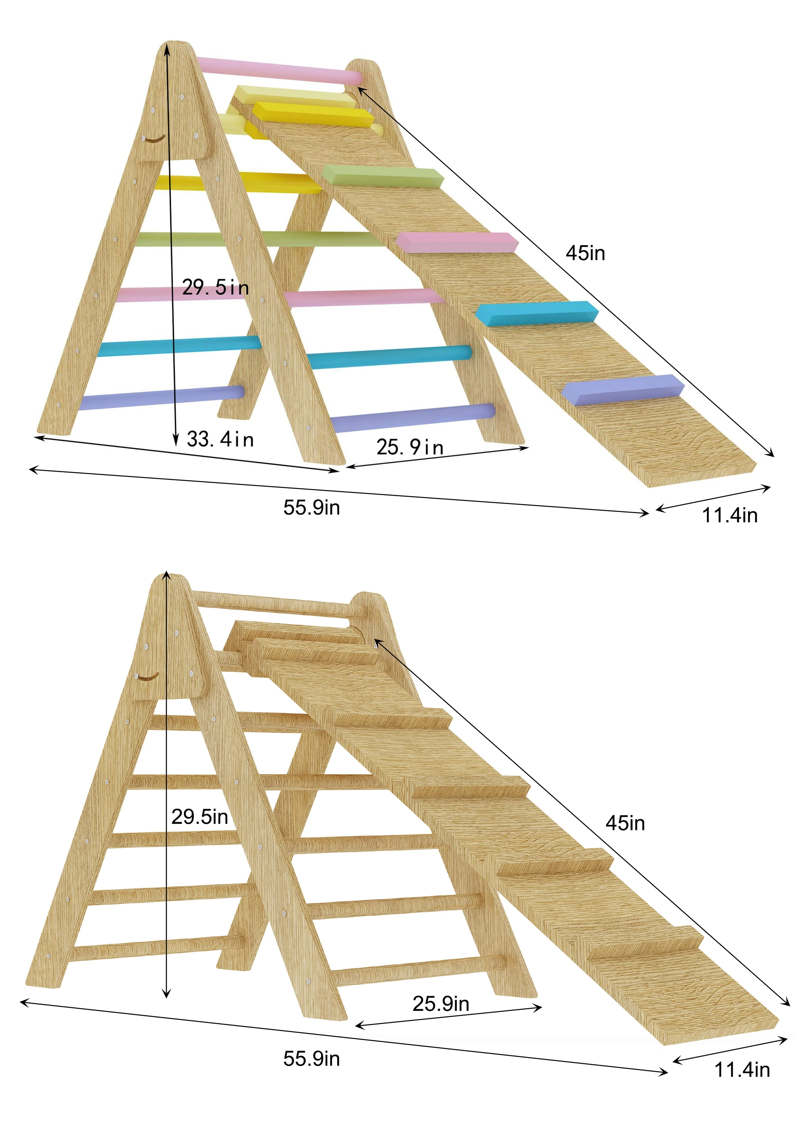 Olive - Pikler Triangle Ladder and Climber Slide - Multiple Sizes - Image 2
