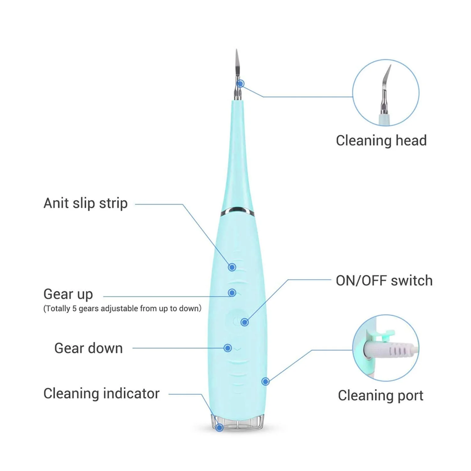 OralFit Electric Dental Scaler Tartar Calculus Plaque Tooth Stains Remover Tool - Image 3
