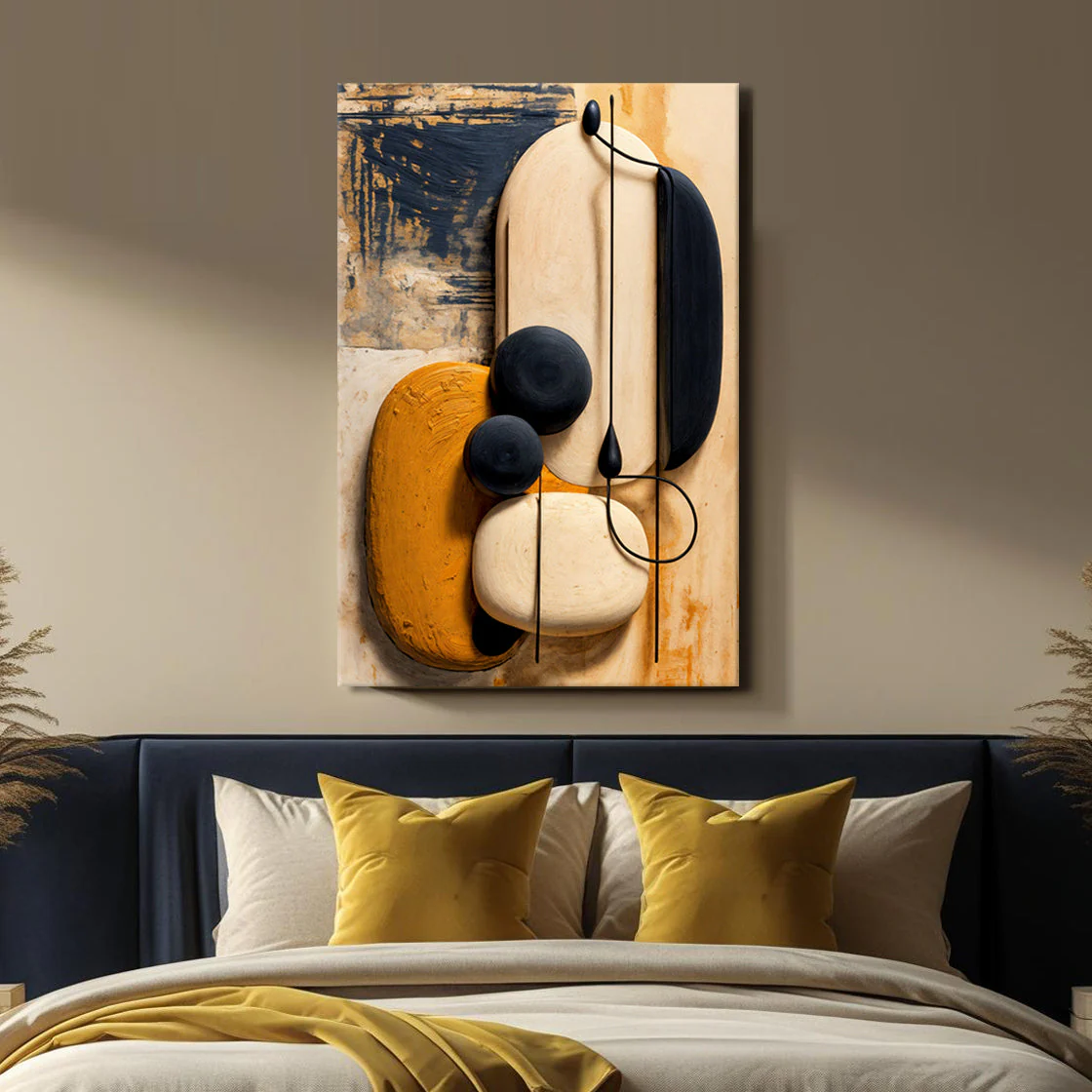 Orange Abstract Harmony Wall Art - Image 4