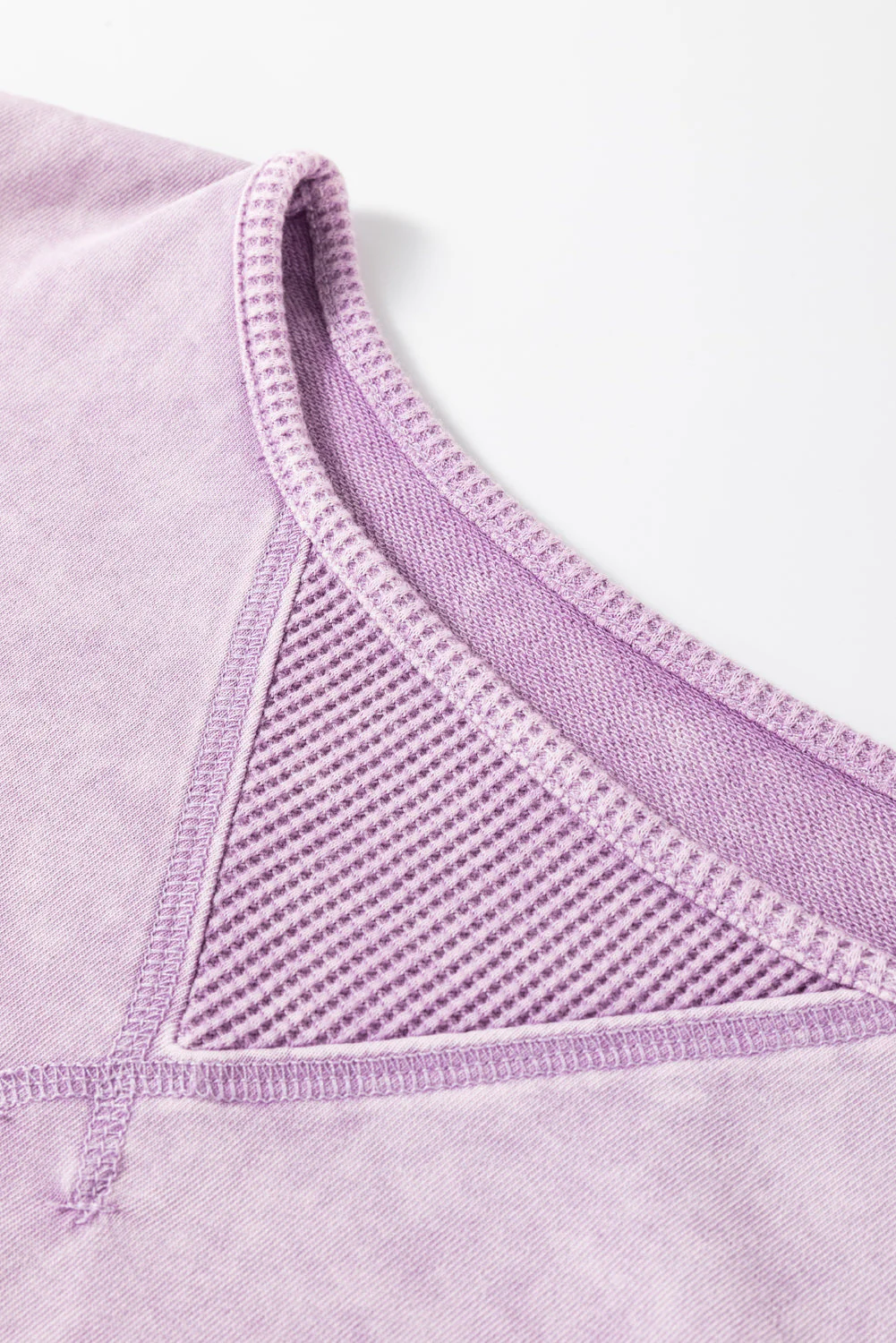 Orchid Petal Mineral Wash Drop Sleeve Patchwork Plus Tee - Image 5