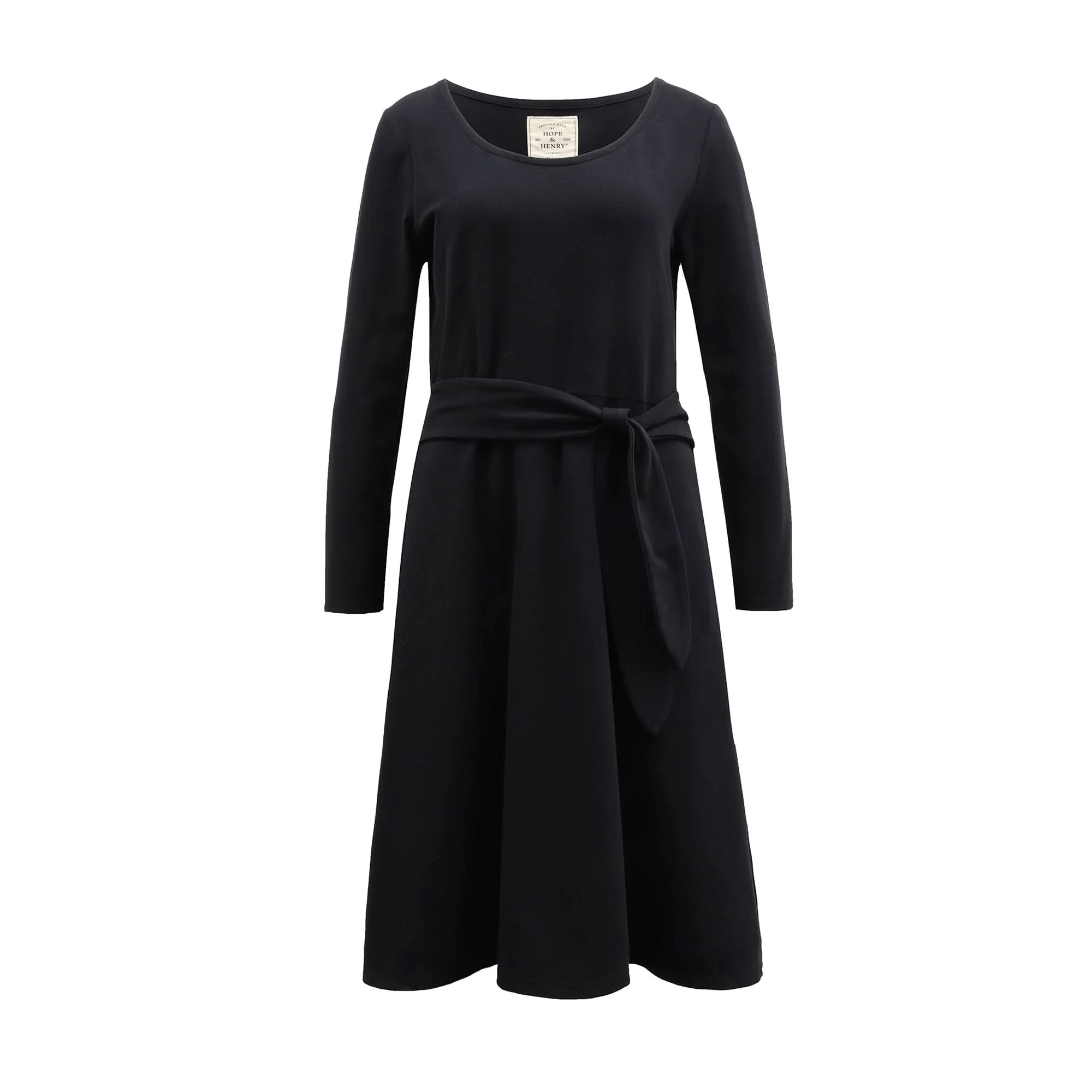 Organic Long Sleeve Tie-Waist Knit Dress - Image 4
