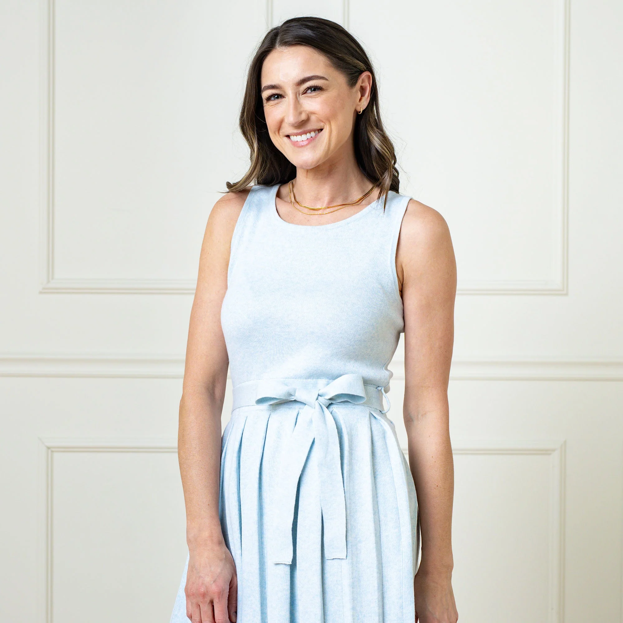 Organic Pleated Sweater Knit Dress - Image 4