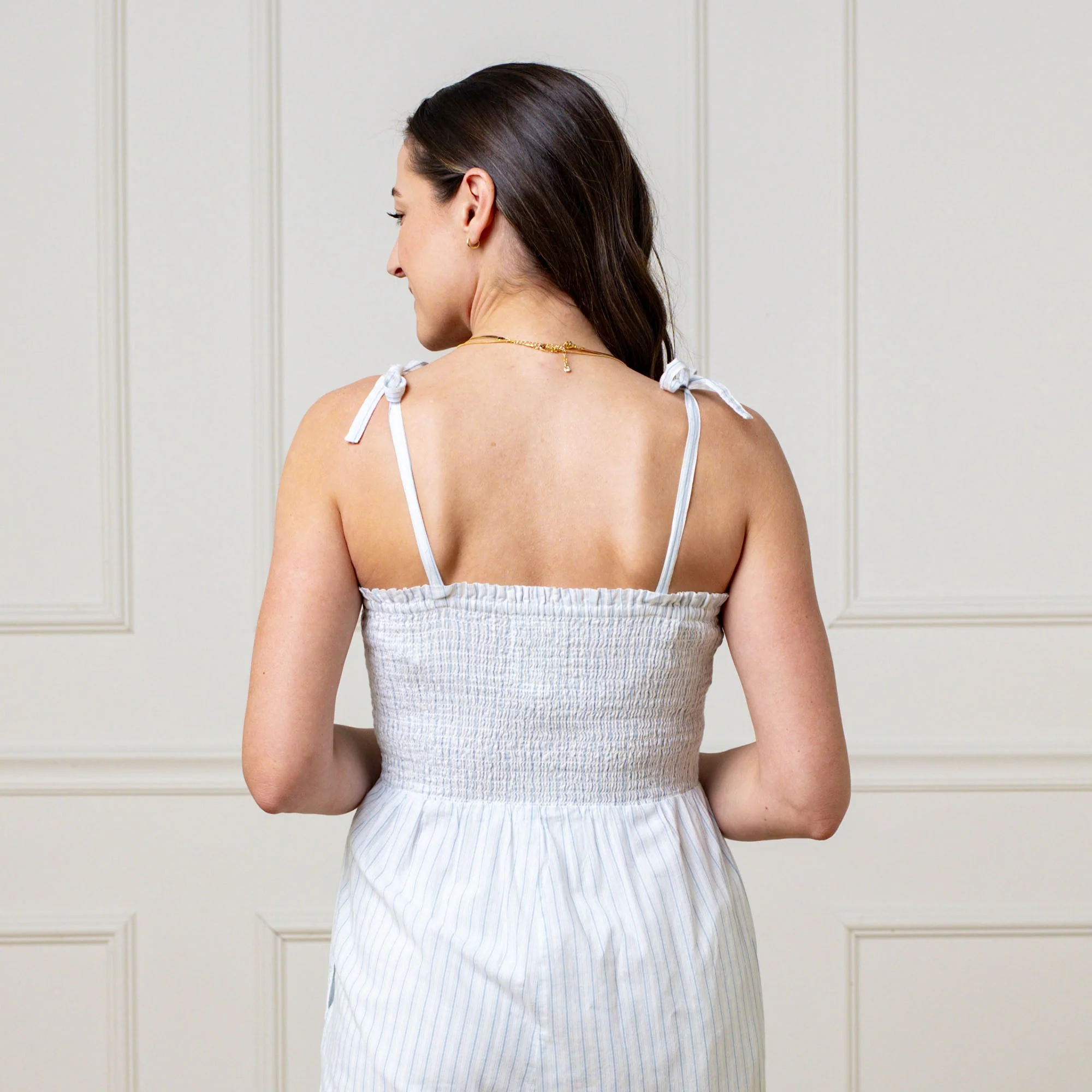 Organic Smocked Button Front Jumpsuit - Image 4