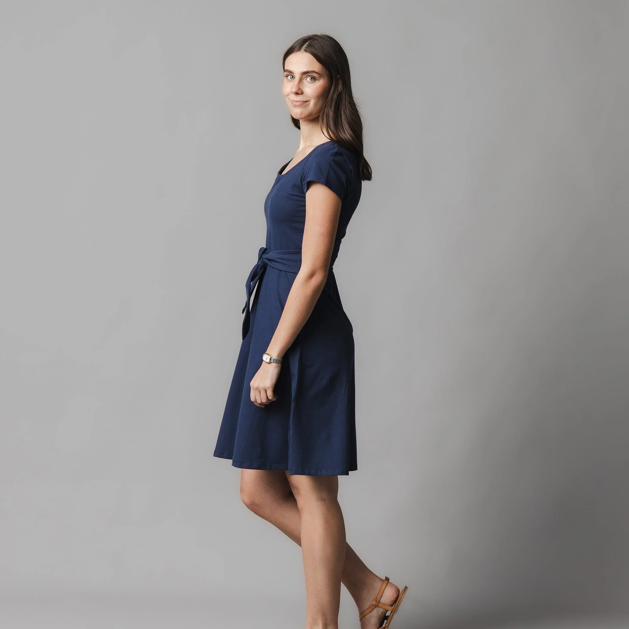 Organic Tie-Waist Knit Dress - Image 3