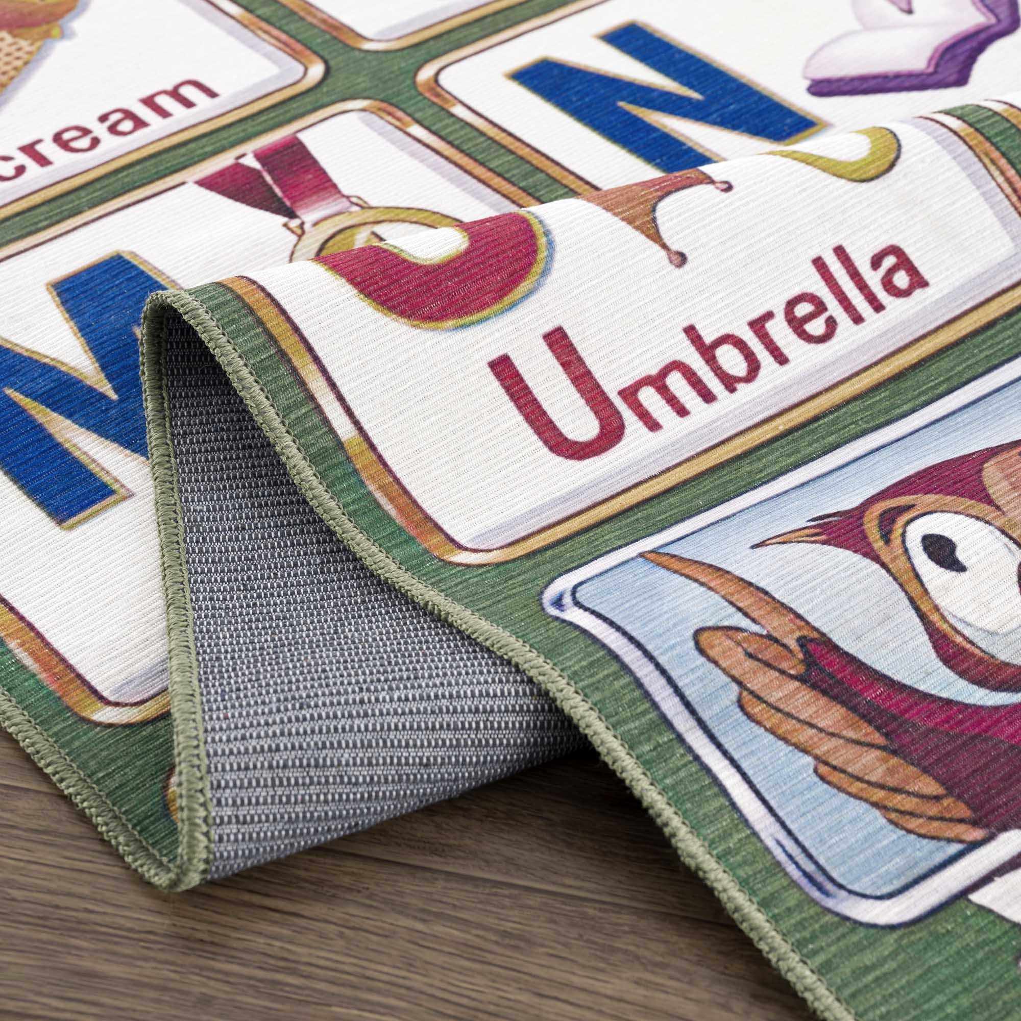 Osric Colorful Alphabet Washable Kids Rug - Image 6