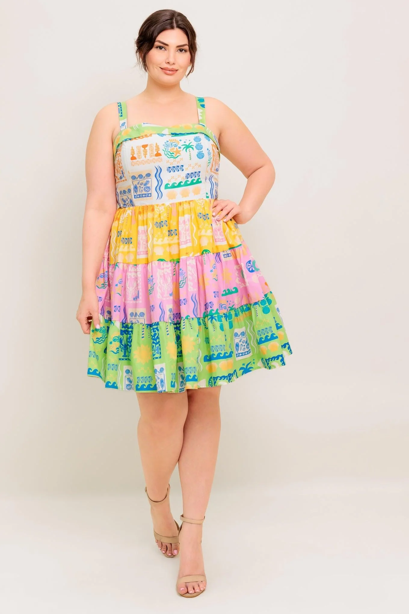 Out of Office Green Woven Mini Dress - Image 10
