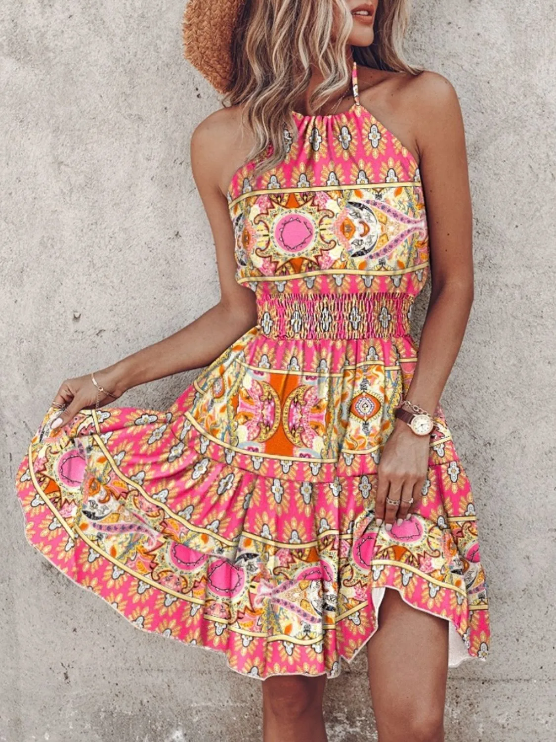 Paisley Print Halter Neck Mini Dress - Image 18