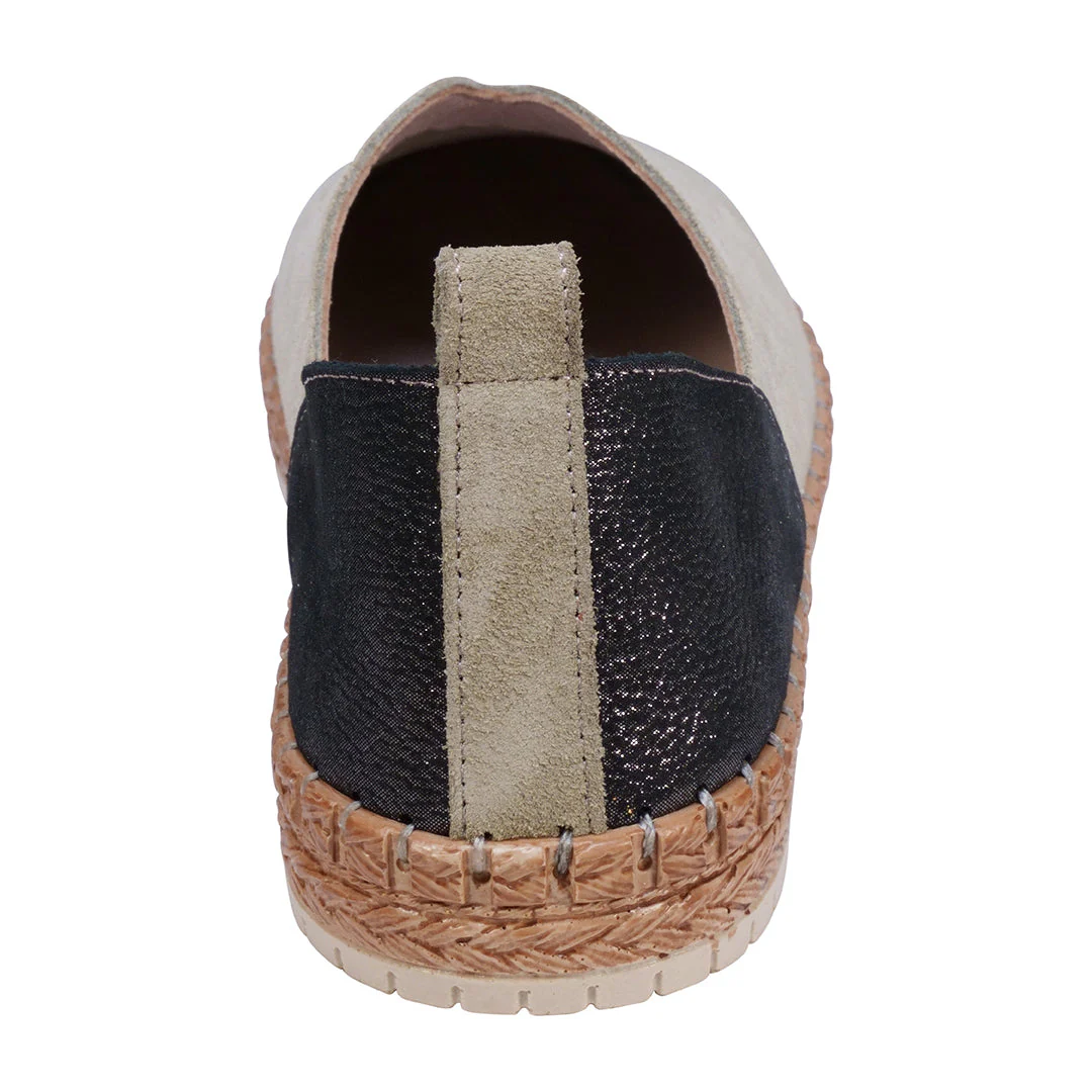 Paisley Tan Two Tone Suede Slip on Flats - Image 3
