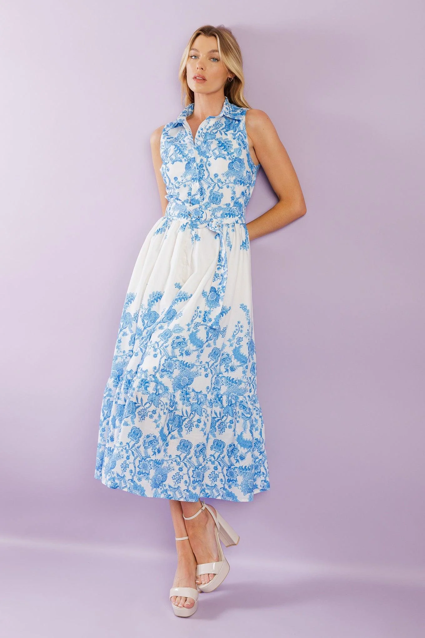 Palm Shores Woven Midi Dress