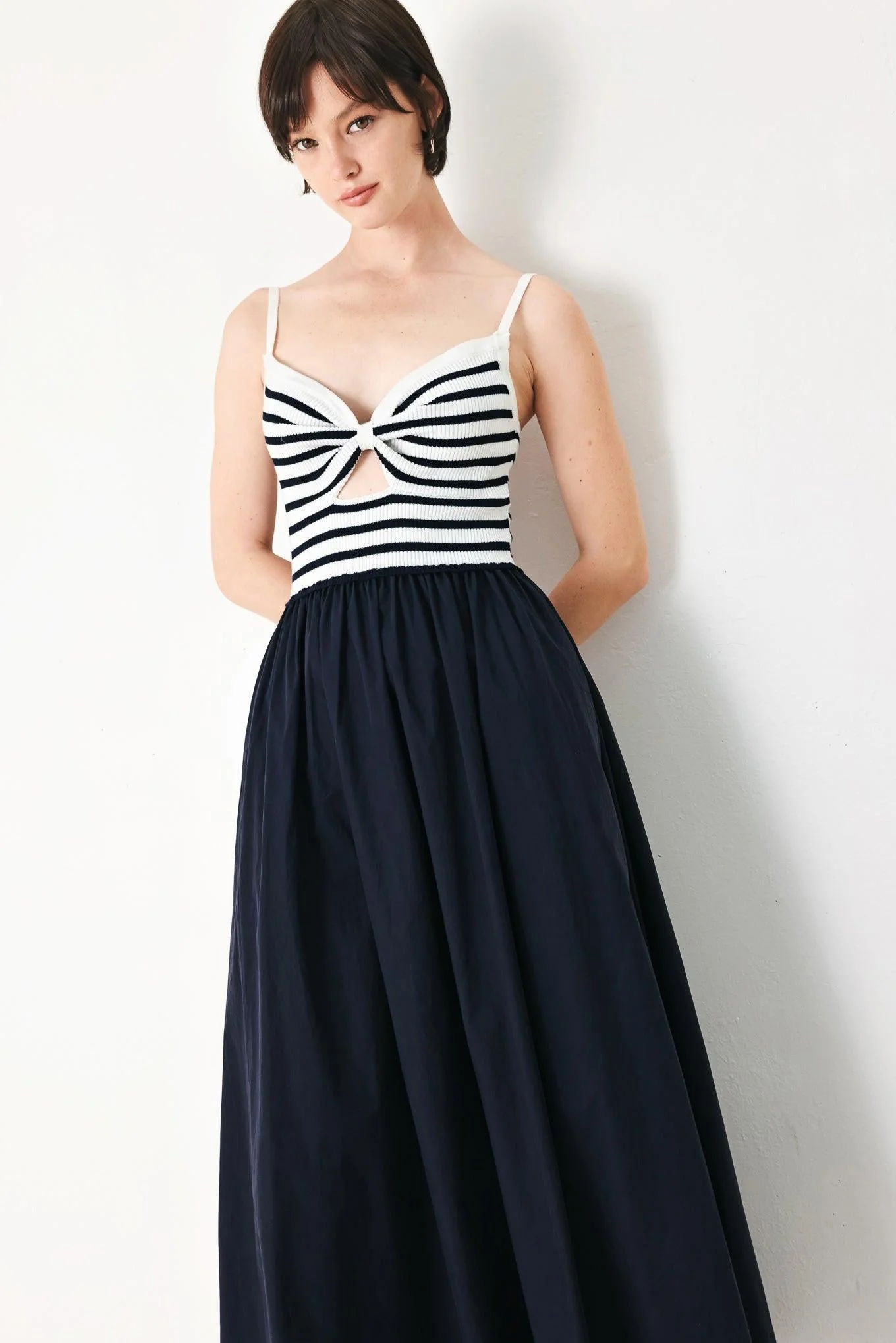 Paris Stripe Cutout Midi Dress - Image 5