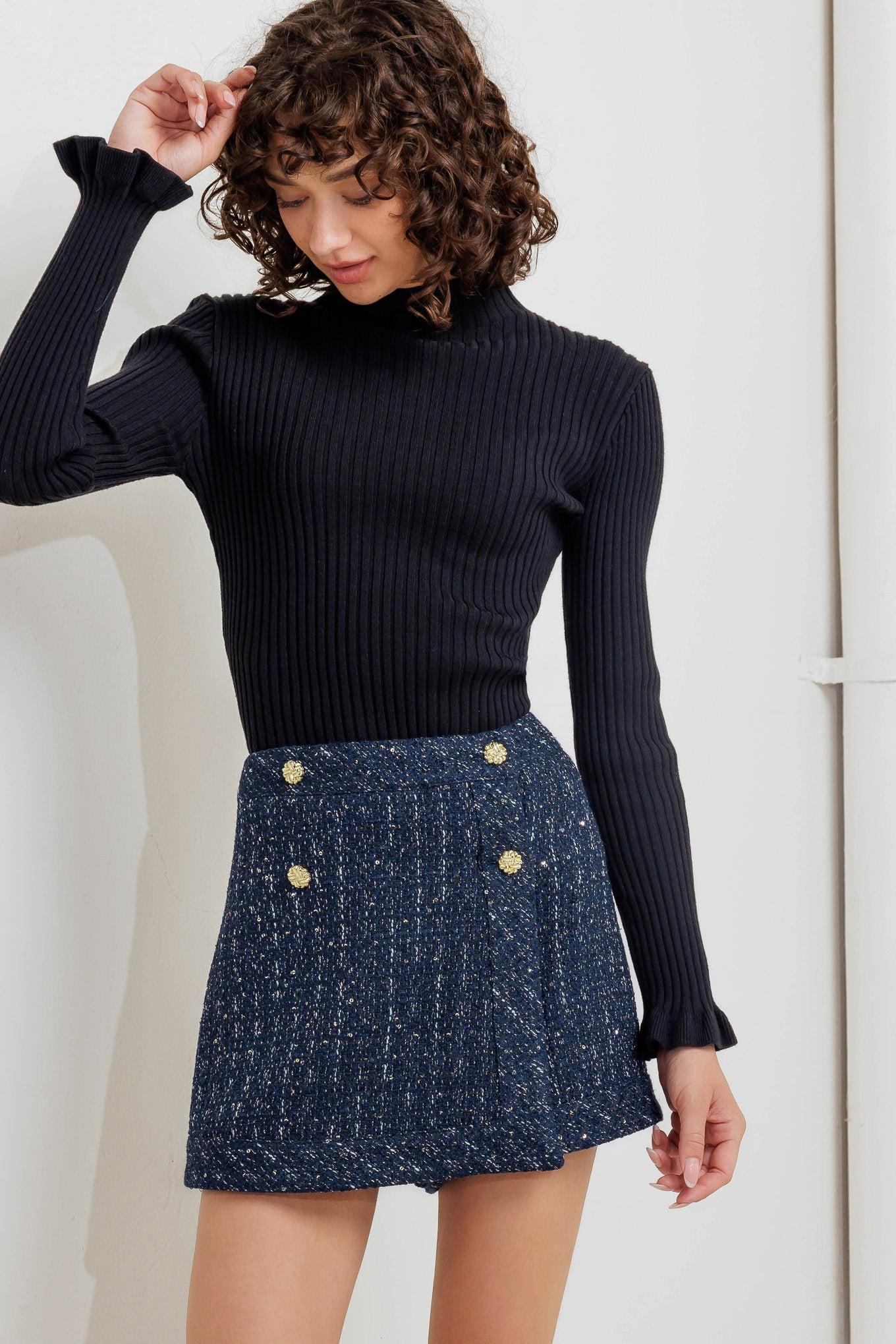 Parisian Navy Tweed Skort - Image 8